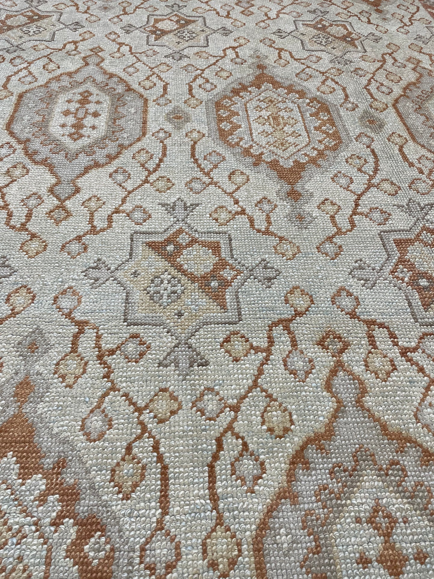 Hand-Knotted Wool Rug Turkish Oushak 9'4" x 12'6"