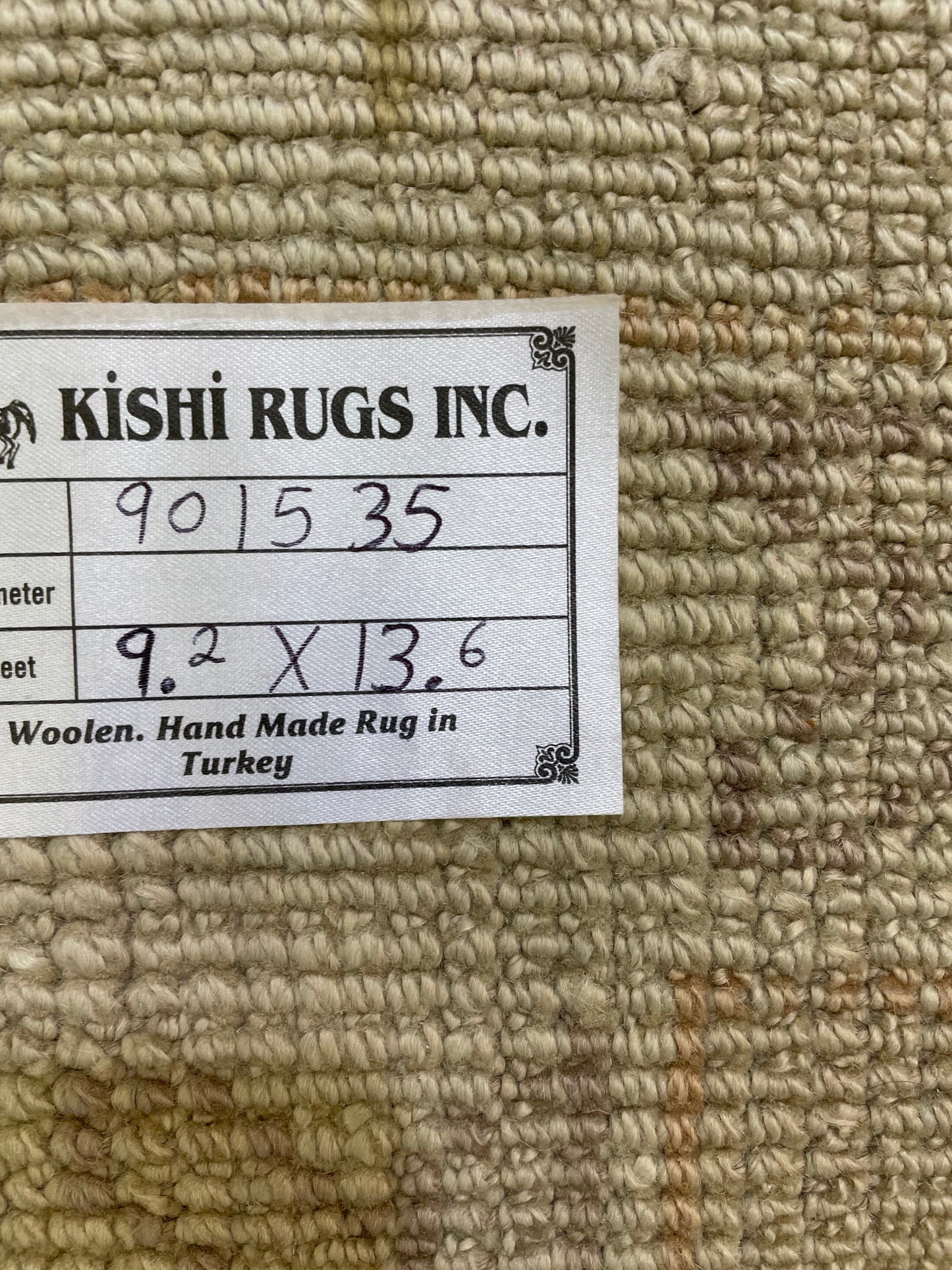 Hand-Knotted Wool Rug Turkish Oushak 9'2" x 13'6"