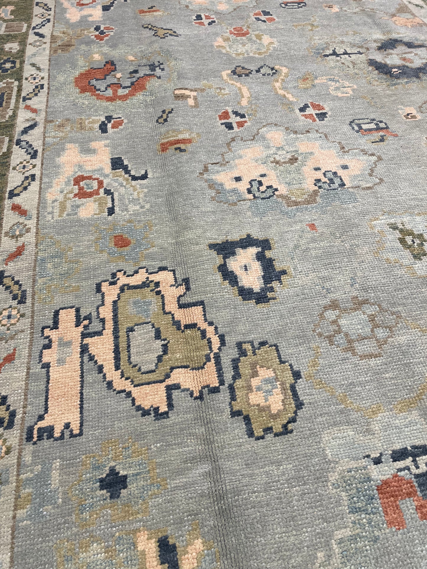 Hand-Knotted Wool Gallery Size Turkish Oushak 8'2" x 15'6"