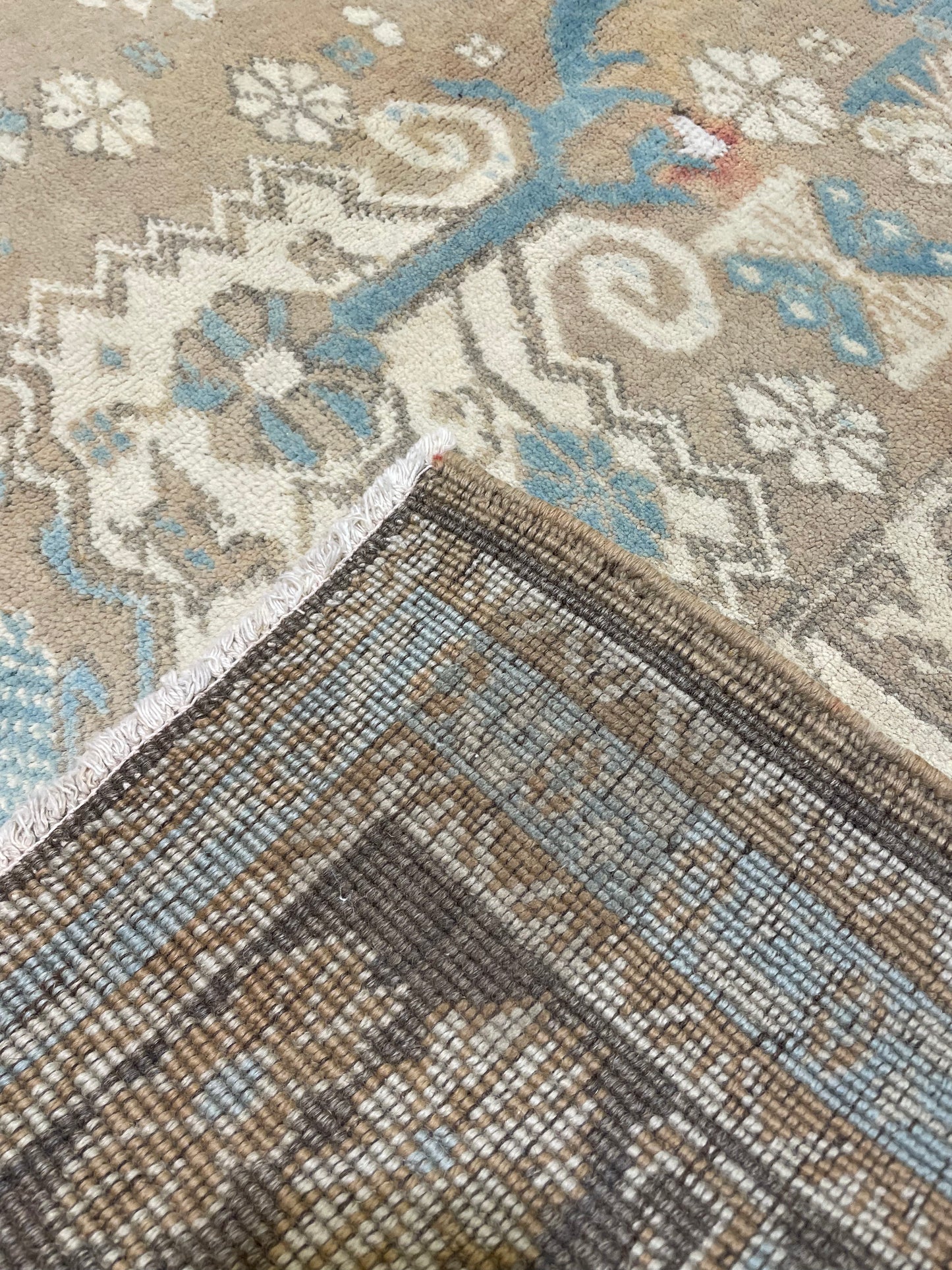 Hand-Knotted Wool Rug Turkish Oushak 7'8" x 9'4"