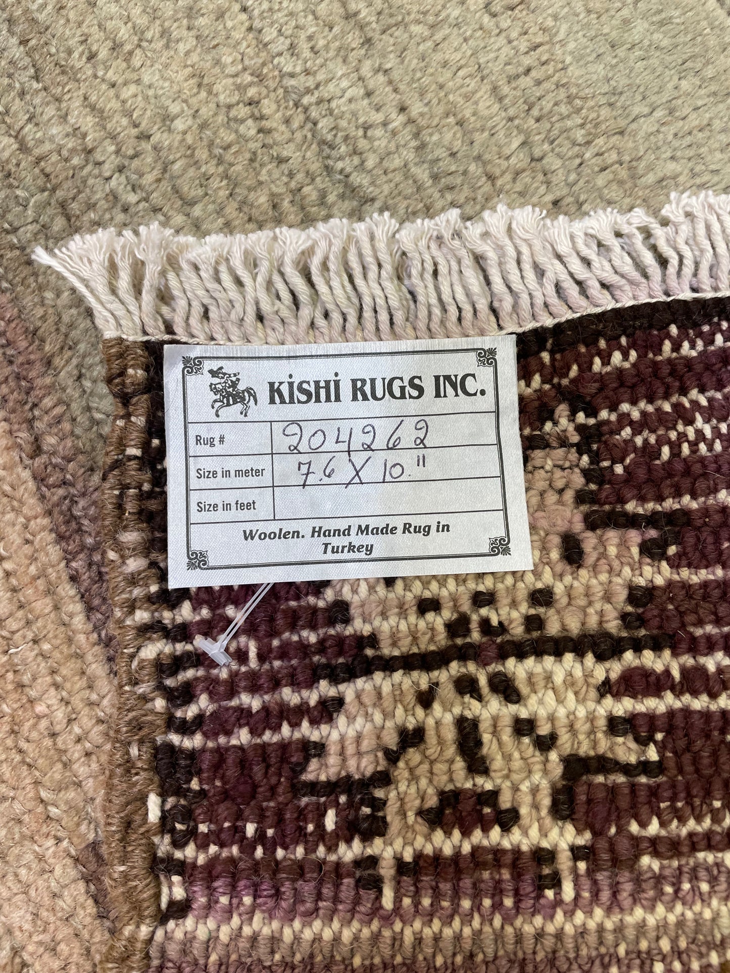 Hand-Knotted Wool Rug Turkish Oushak 7'6" x 10'11"