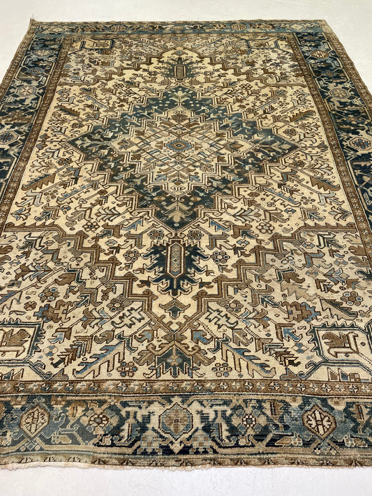 Hand-Knotted Wool Rug Turkish Oushak 7'8" x 9'9"