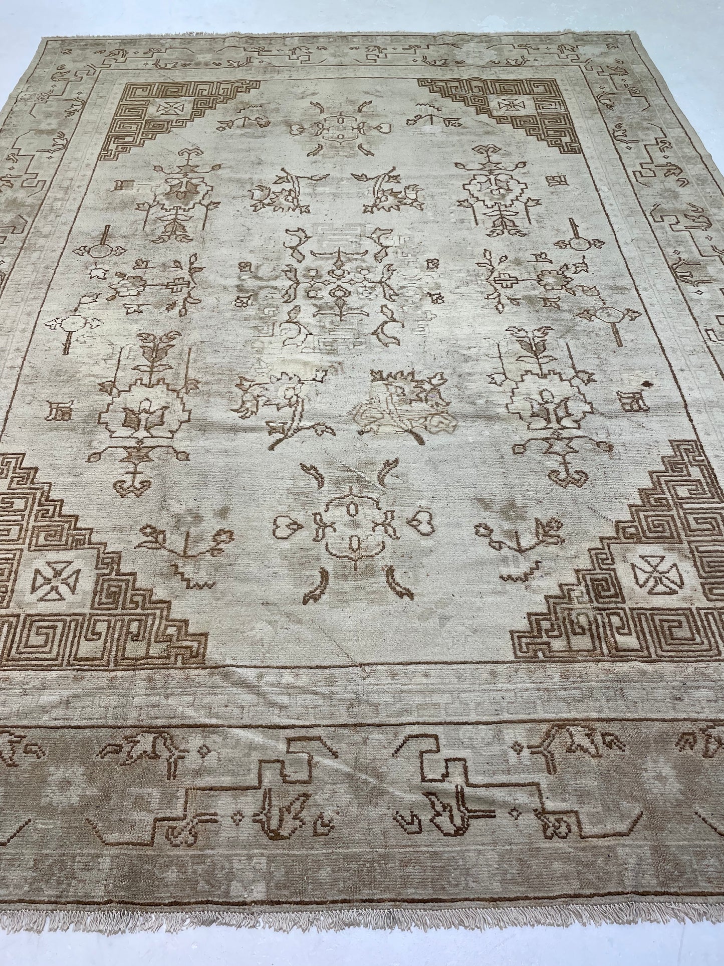Hand-Knotted Wool Rug Khotan 8'11" x 11'6"