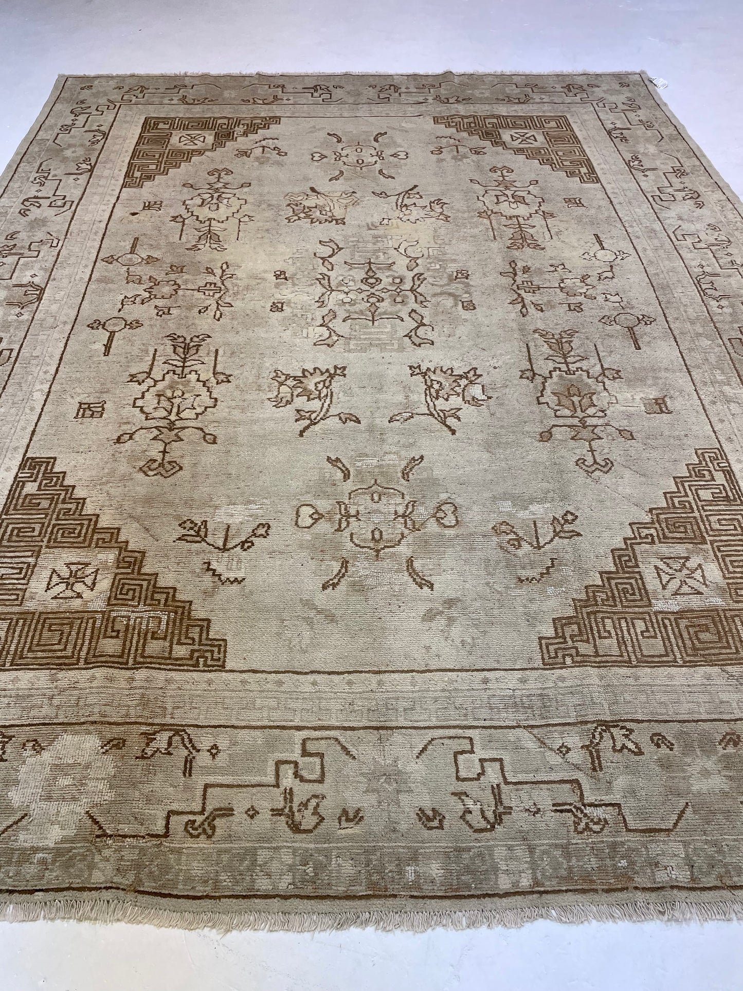 Hand-Knotted Wool Rug Khotan 8'11" x 11'6"