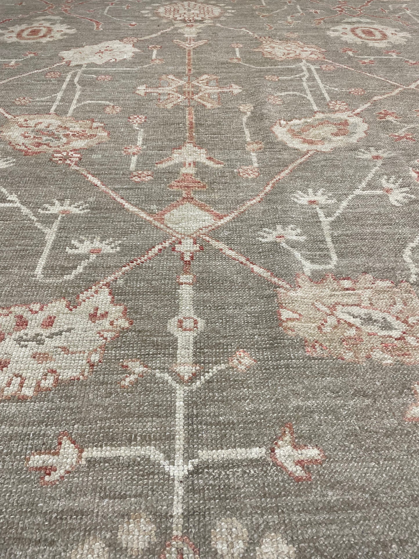 Hand-Knotted Wool Rug Turkish Oushak 10'4" x 14'5"