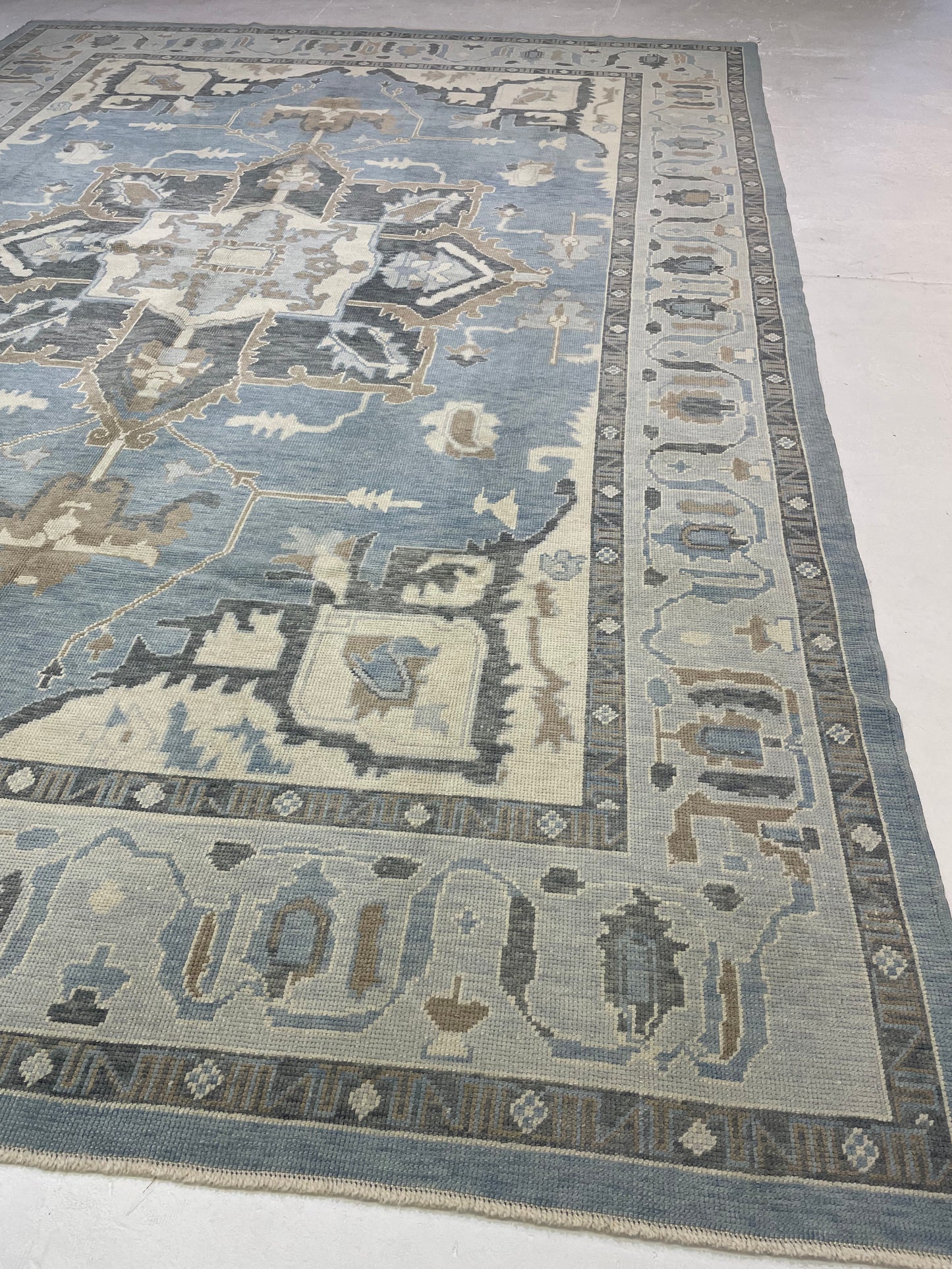 Hand-Knotted Wool Rug Turkish Oushak 10'2" x 14'5"