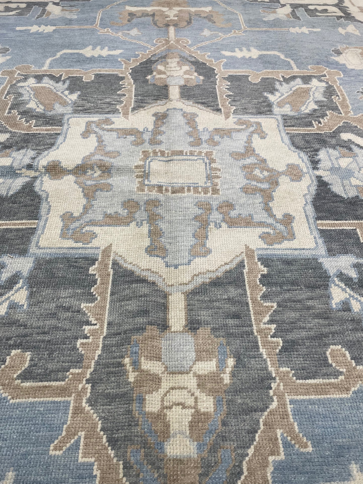 Hand-Knotted Wool Rug Turkish Oushak 10'2" x 14'5"