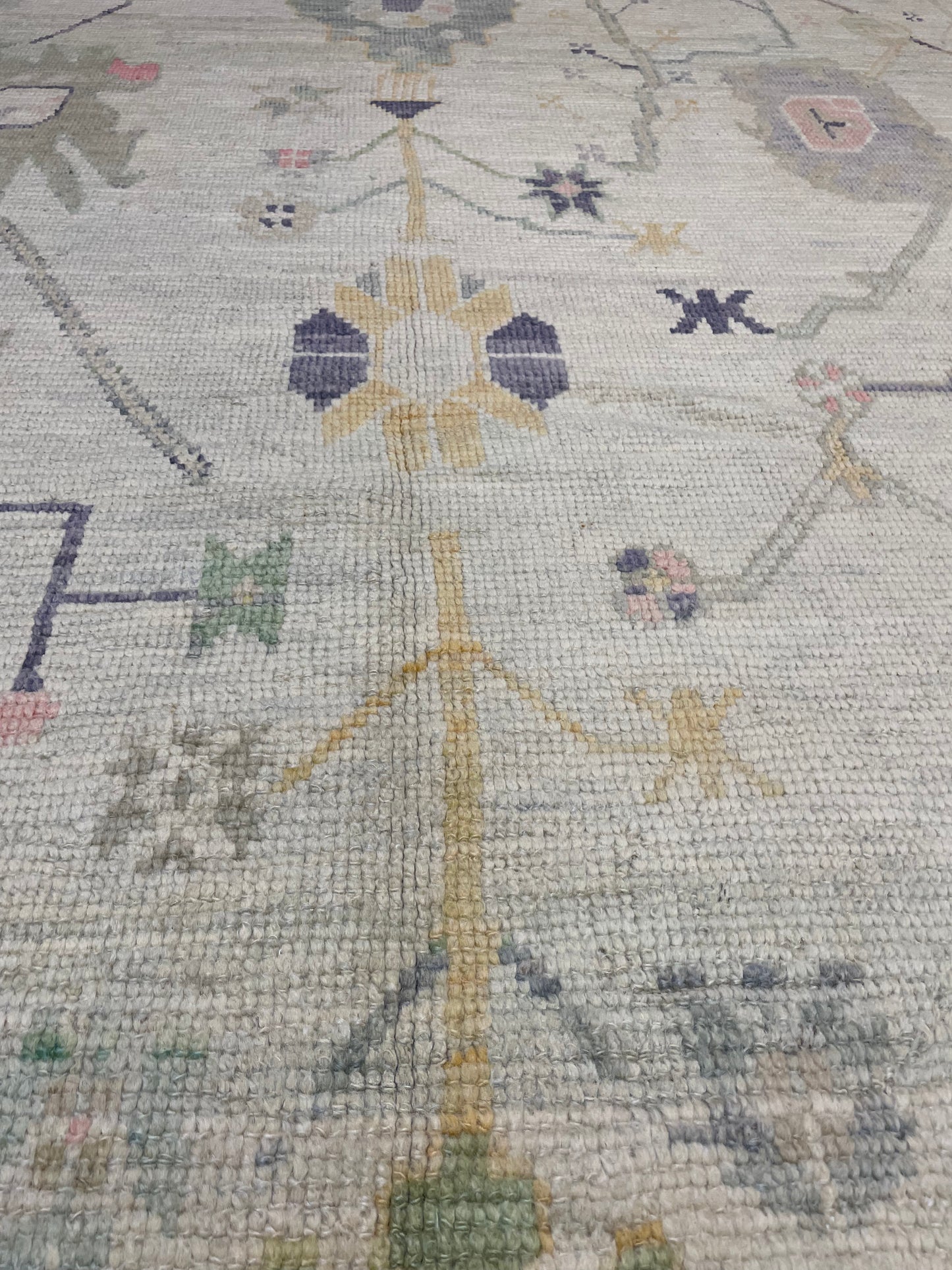 Hand-Knotted Wool Rug Turkish Oushak 10' x 14'