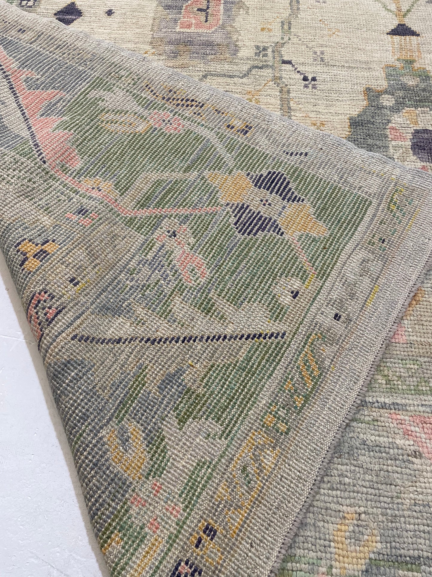 Hand-Knotted Wool Rug Turkish Oushak 10' x 14'