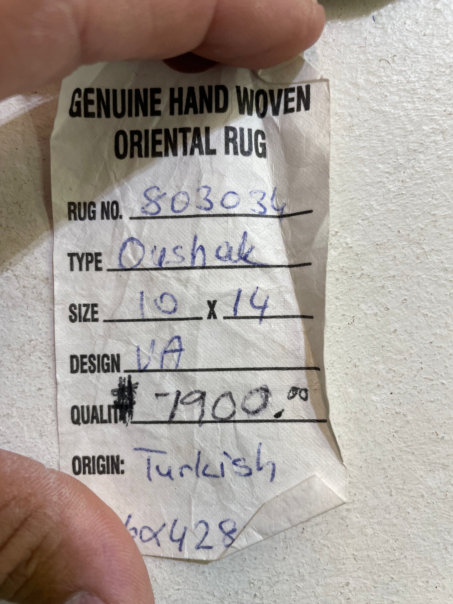 Hand-Knotted Wool Rug Turkish Oushak 10' x 14'