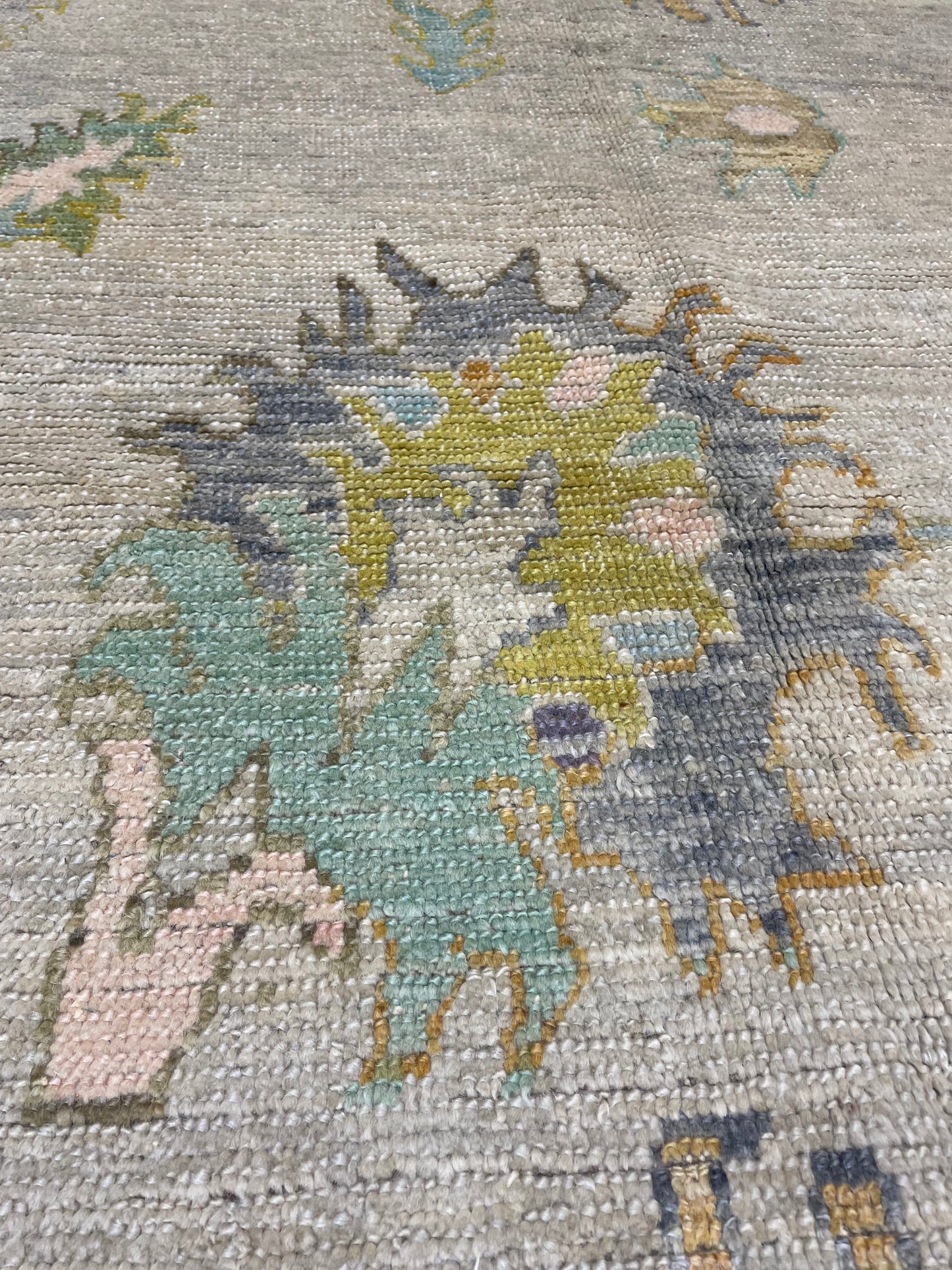 Hand-Knotted Wool Rug Turkish Oushak 10'2" x 14'2"