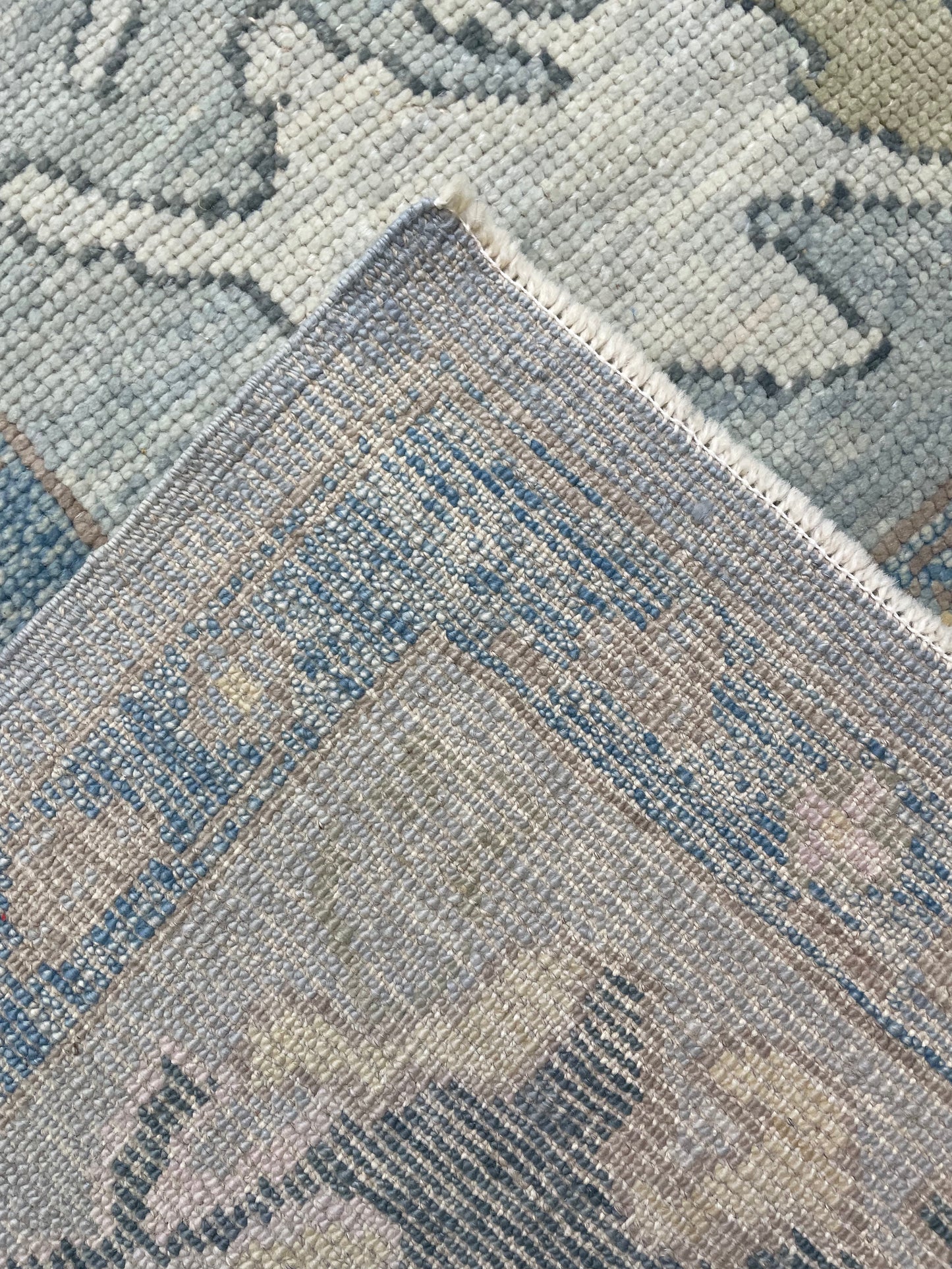 Hand-Knotted Wool Rug Turkish Oushak 10'5" x 13'7"