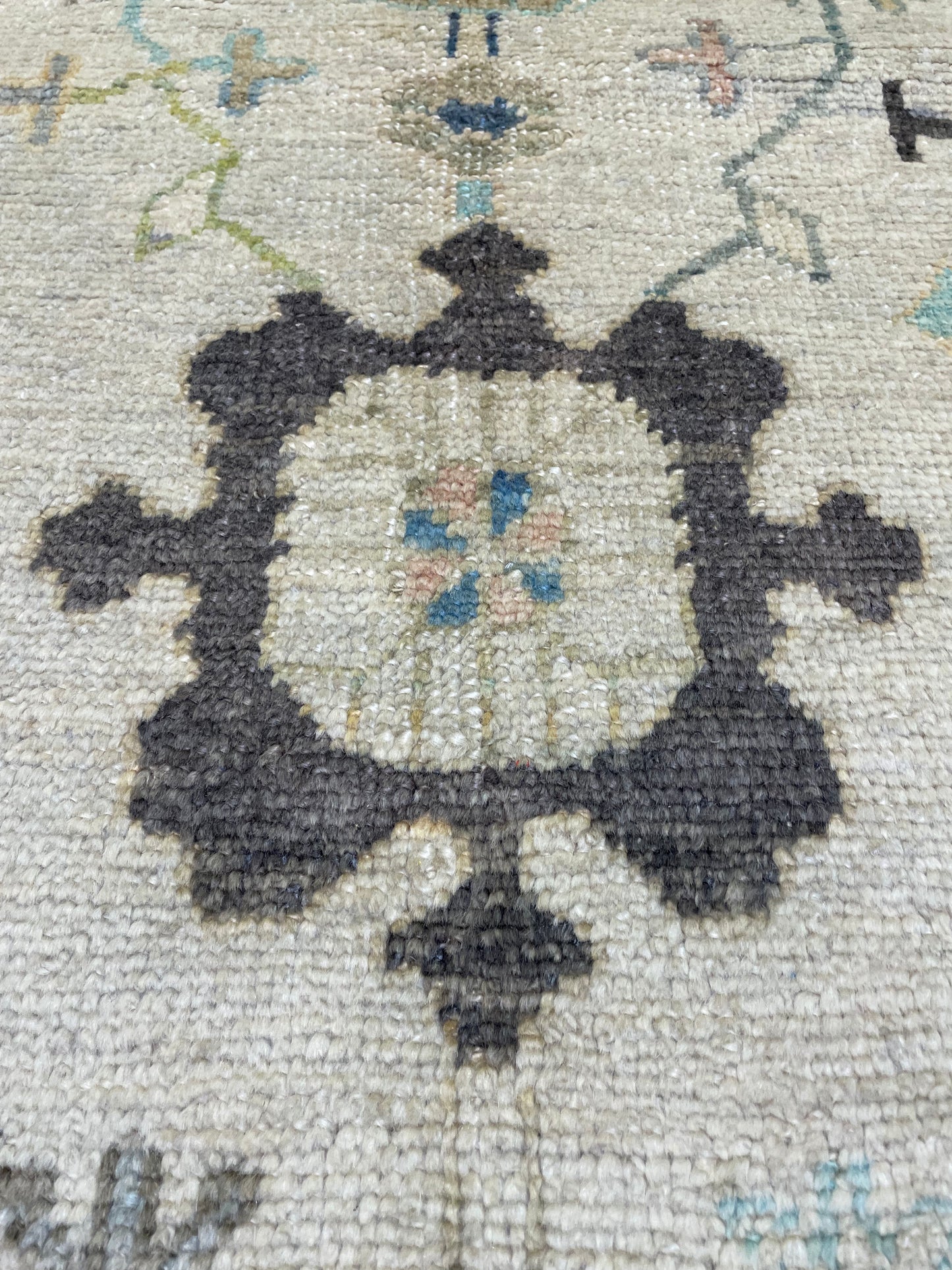 Hand-Knotted Wool Rug Turkish Oushak 9'11" x 14'