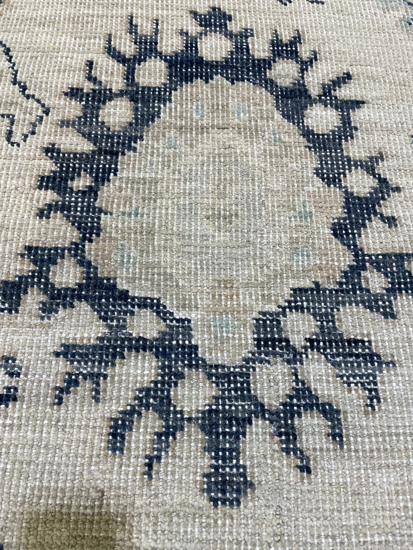 Hand-Knotted Wool Rug Turkish Oushak 9'1" x 12'2"