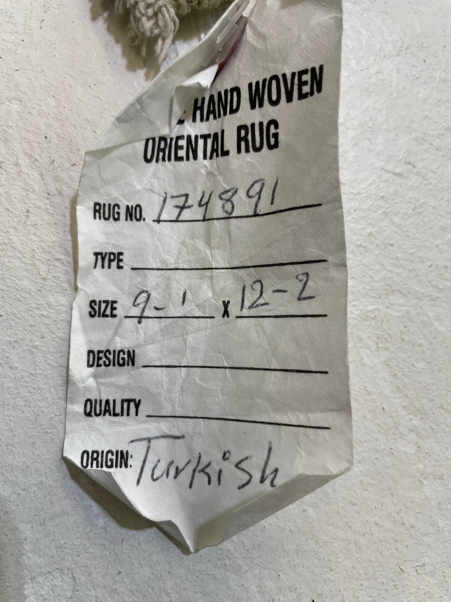 Hand-Knotted Wool Rug Turkish Oushak 9'1" x 12'2"