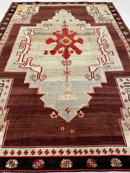 Hand-Knotted Wool Rug Turkish Oushak 8'2" x 11'8"