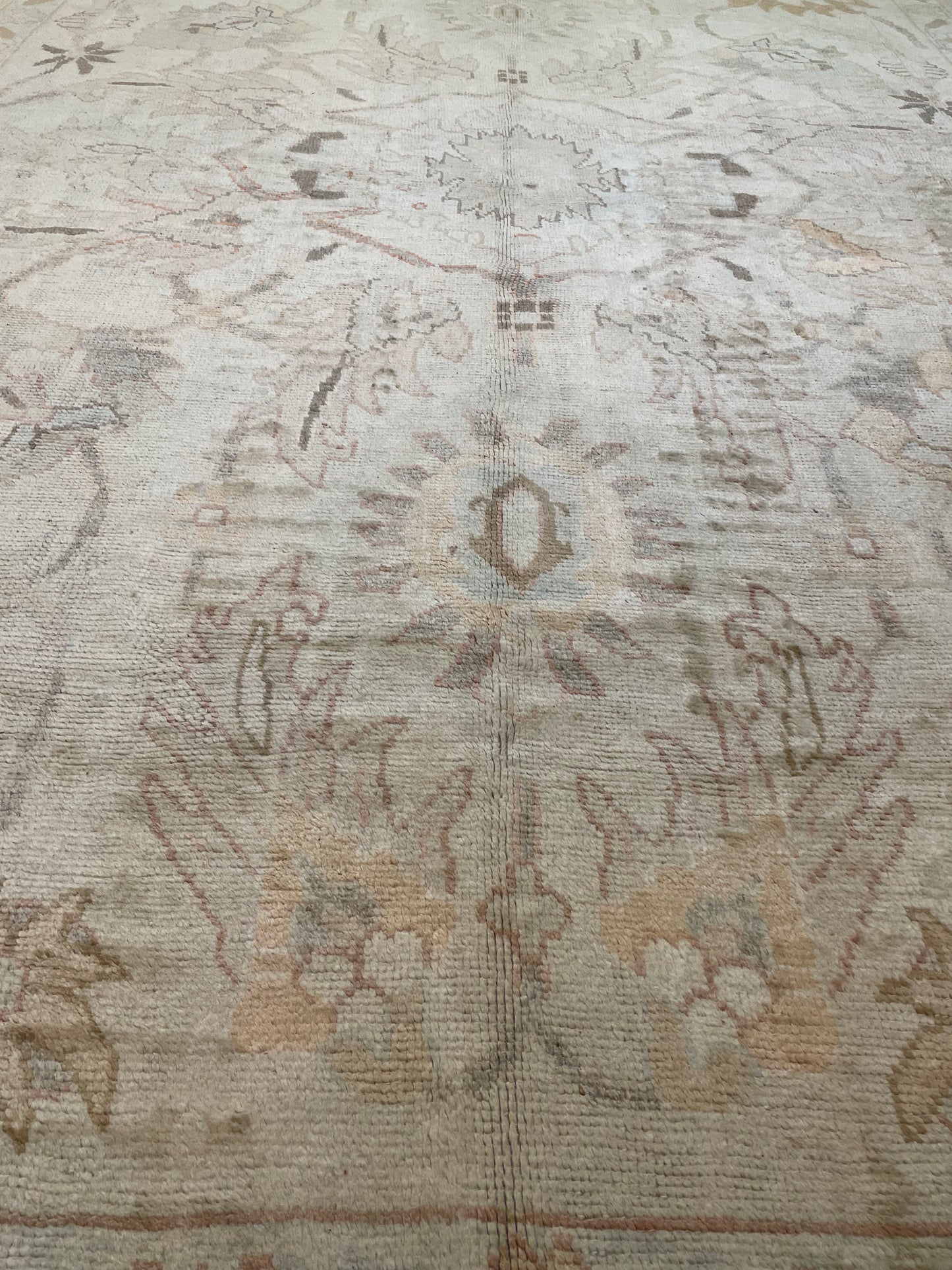 Hand-Knotted Wool Rug Turkish Oushak 12' x 16'7"