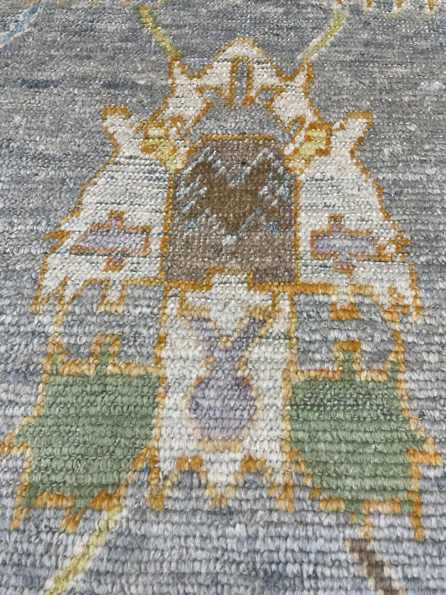 Hand-Knotted Wool Rug Turkish Oushak 10'2" x14'