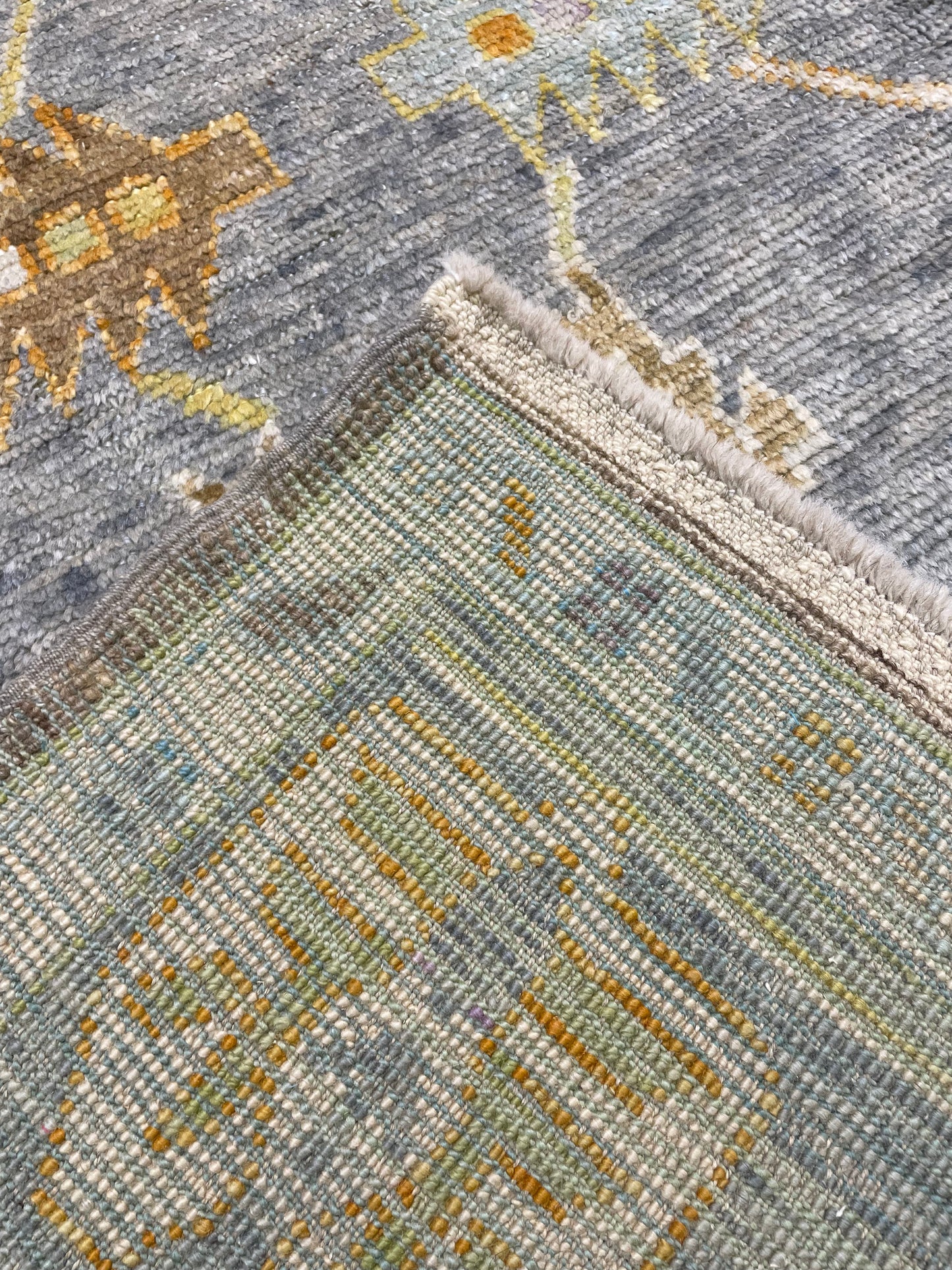 Hand-Knotted Wool Rug Turkish Oushak 10'2" x14'