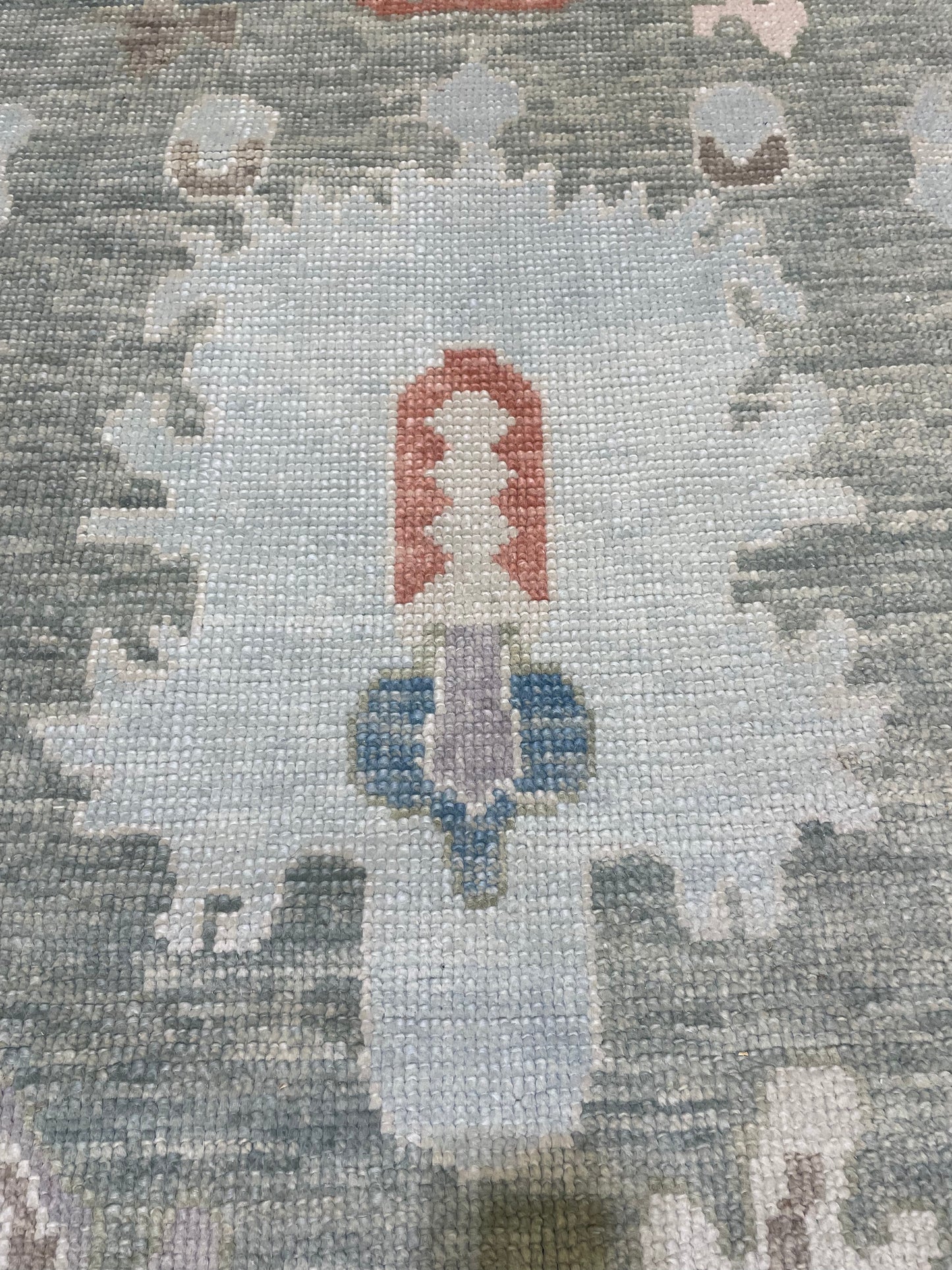 Hand-Knotted Wool Rug Turkish Oushak 8'11" x 11'5"