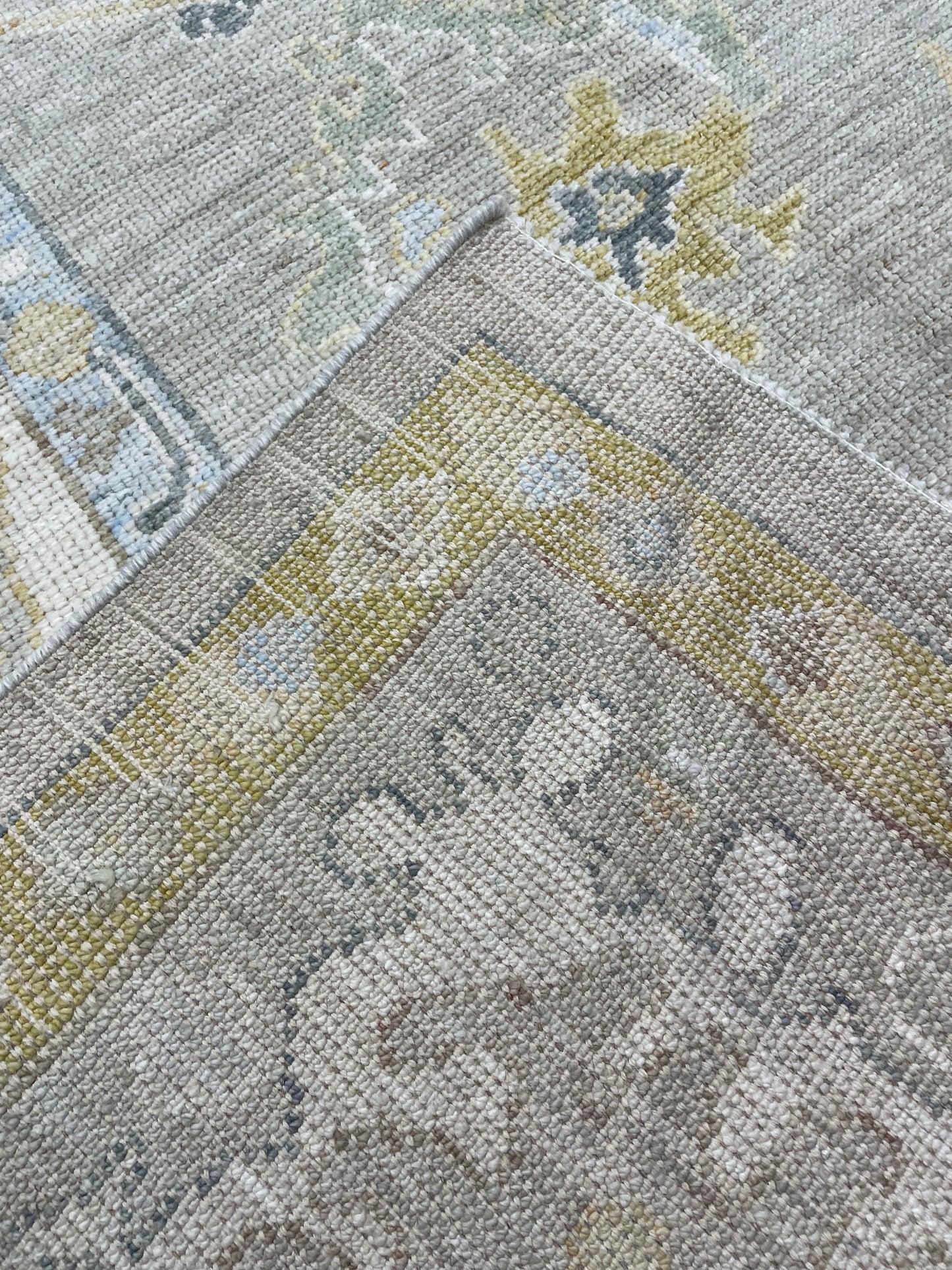 Hand-Knotted Wool Rug Turkish Oushak 9' x 12'4"