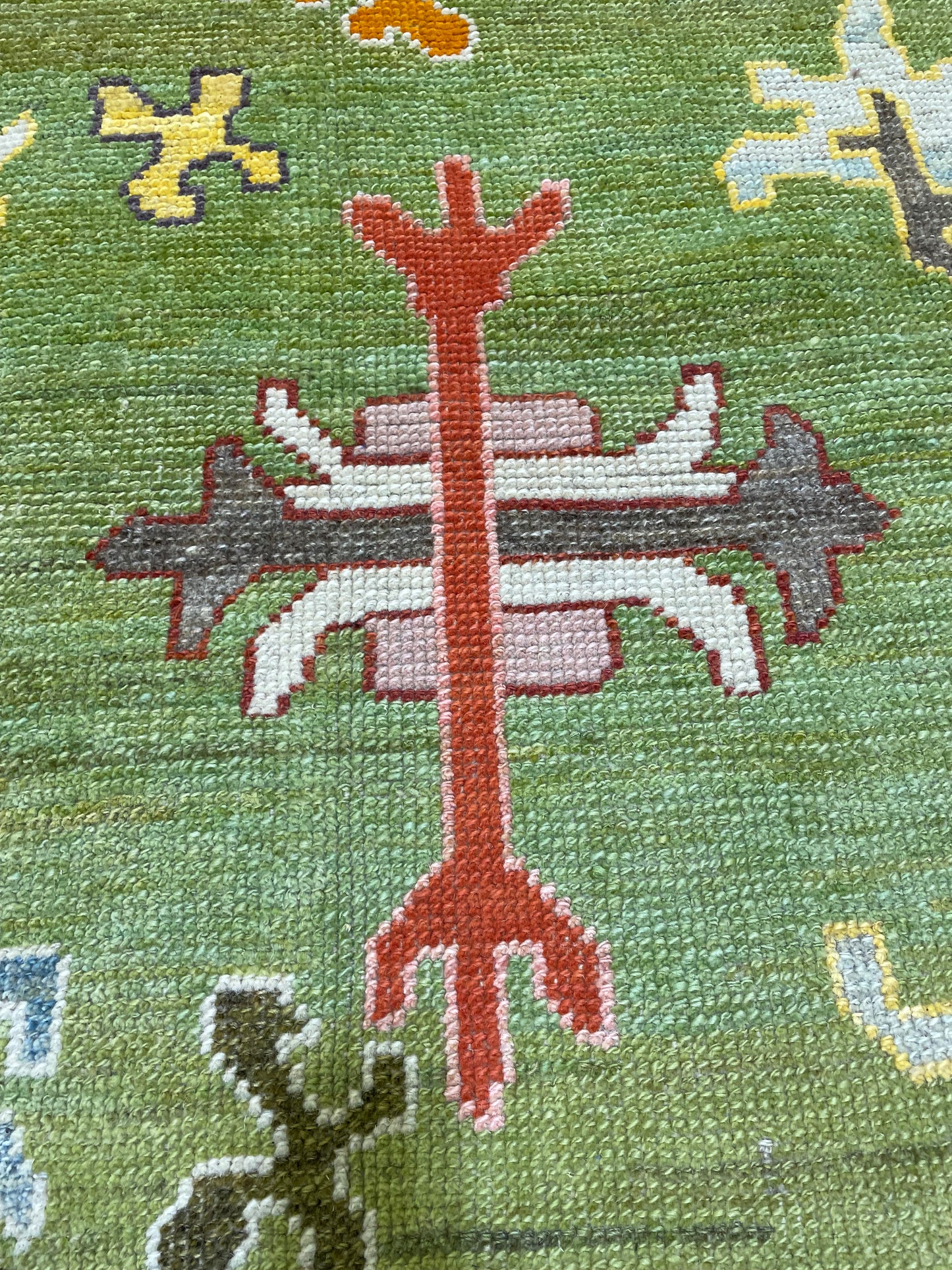 Hand-Knotted Wool Rug Turkish Oushak 11'7" x 14'4"