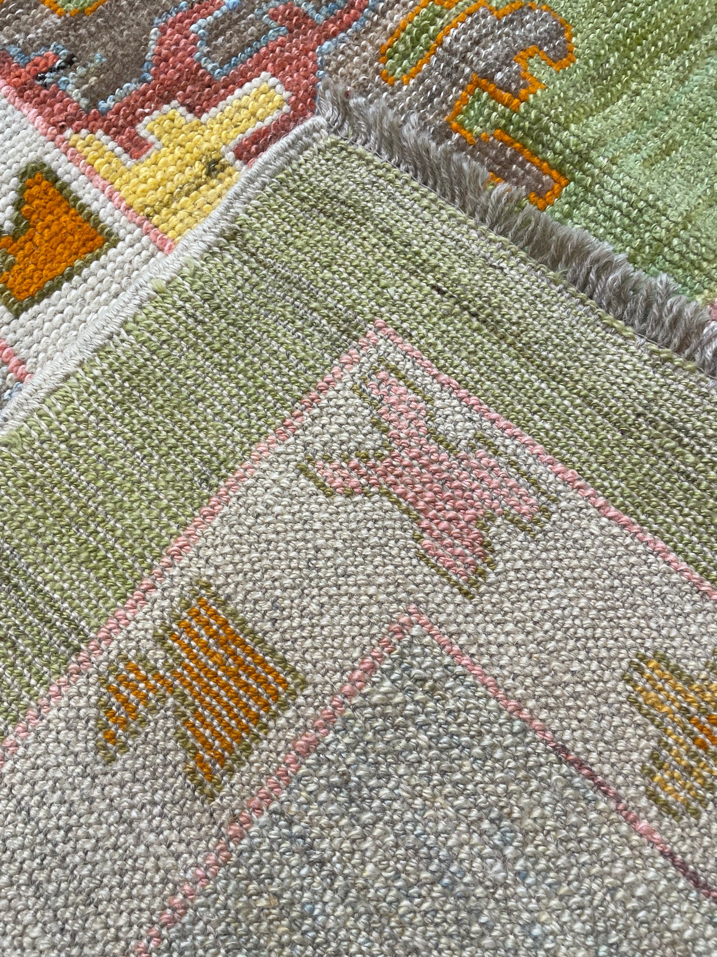 Hand-Knotted Wool Rug Turkish Oushak 11'7" x 14'4"