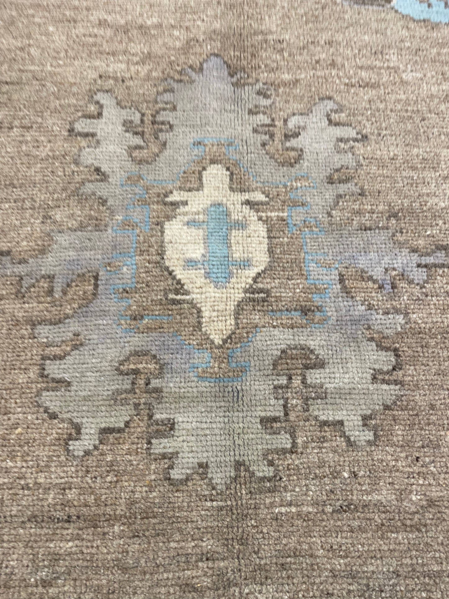 Hand-Knotted Wool Rug Turkish Oushak 10'4" x 13'