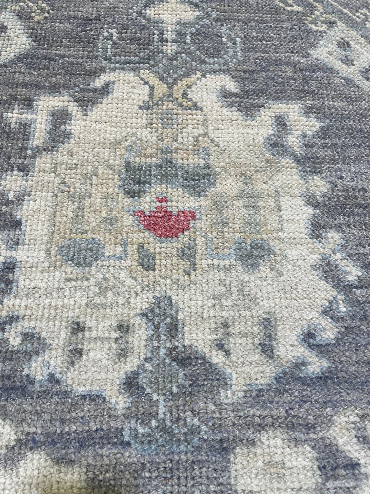 Hand-Knotted Wool Rug Turkish Oushak 9'1" x 12'4"