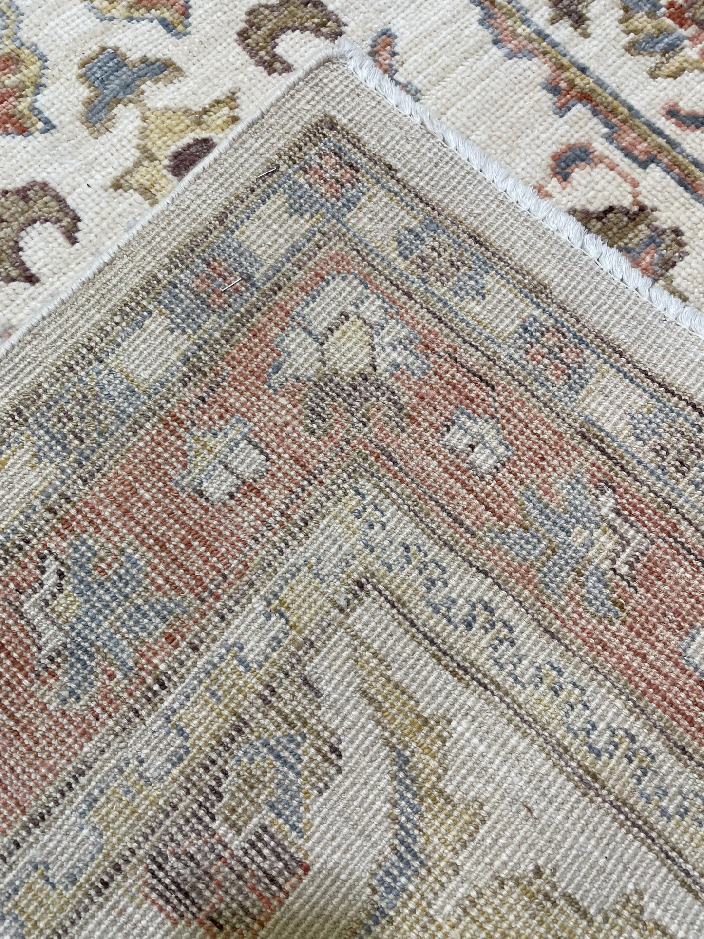 Hand-Knotted Wool Rug Turkish Oushak 8'9" x 11'8"