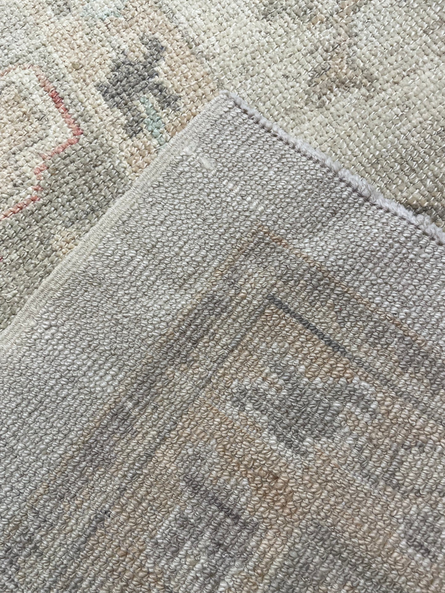 Hand-Knotted Wool Rug Turkish Oushak 9'10" x 11'2"