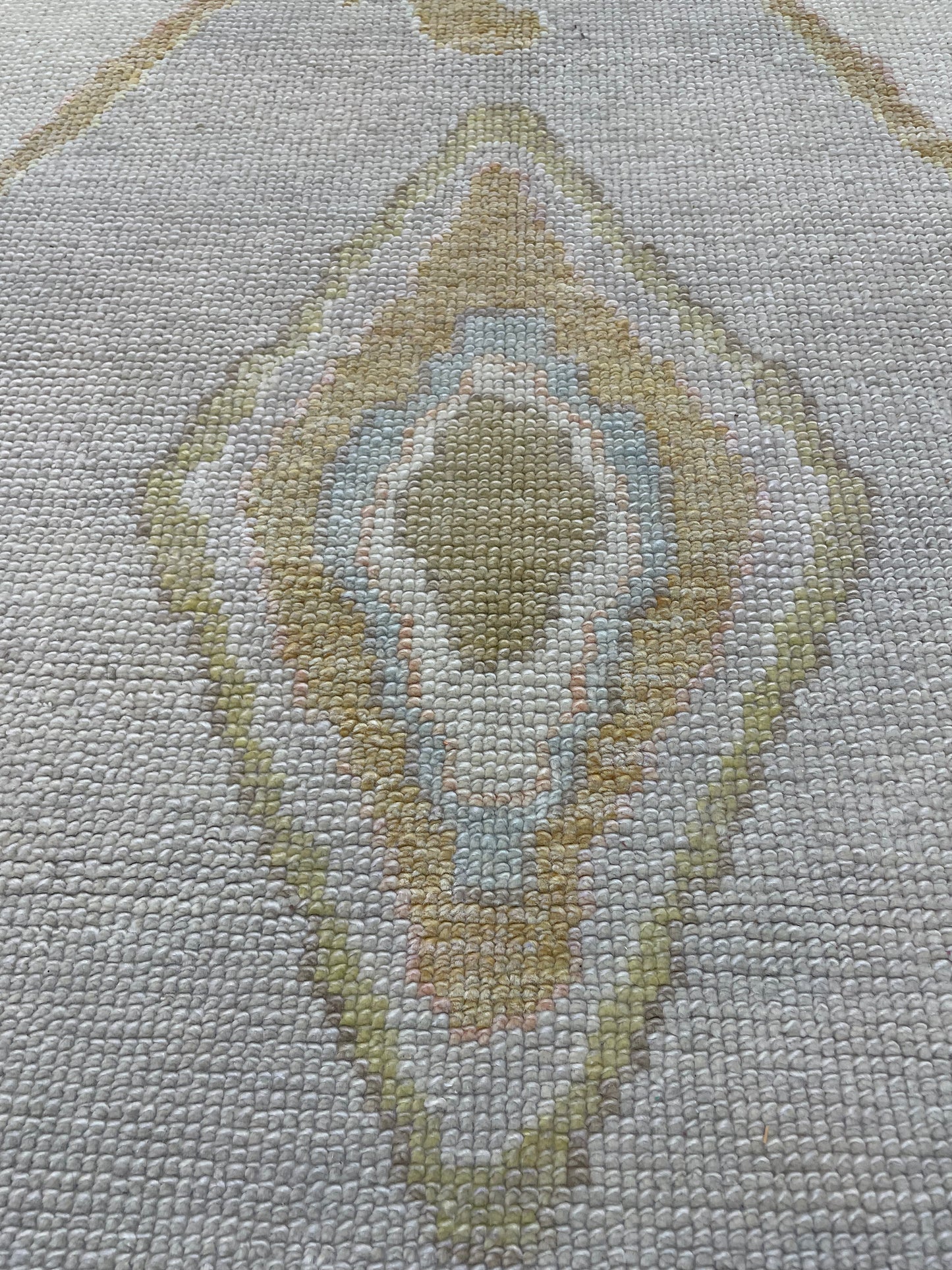 Hand-Knotted Wool Rug Turkish Oushak 9'4" x 12'4"