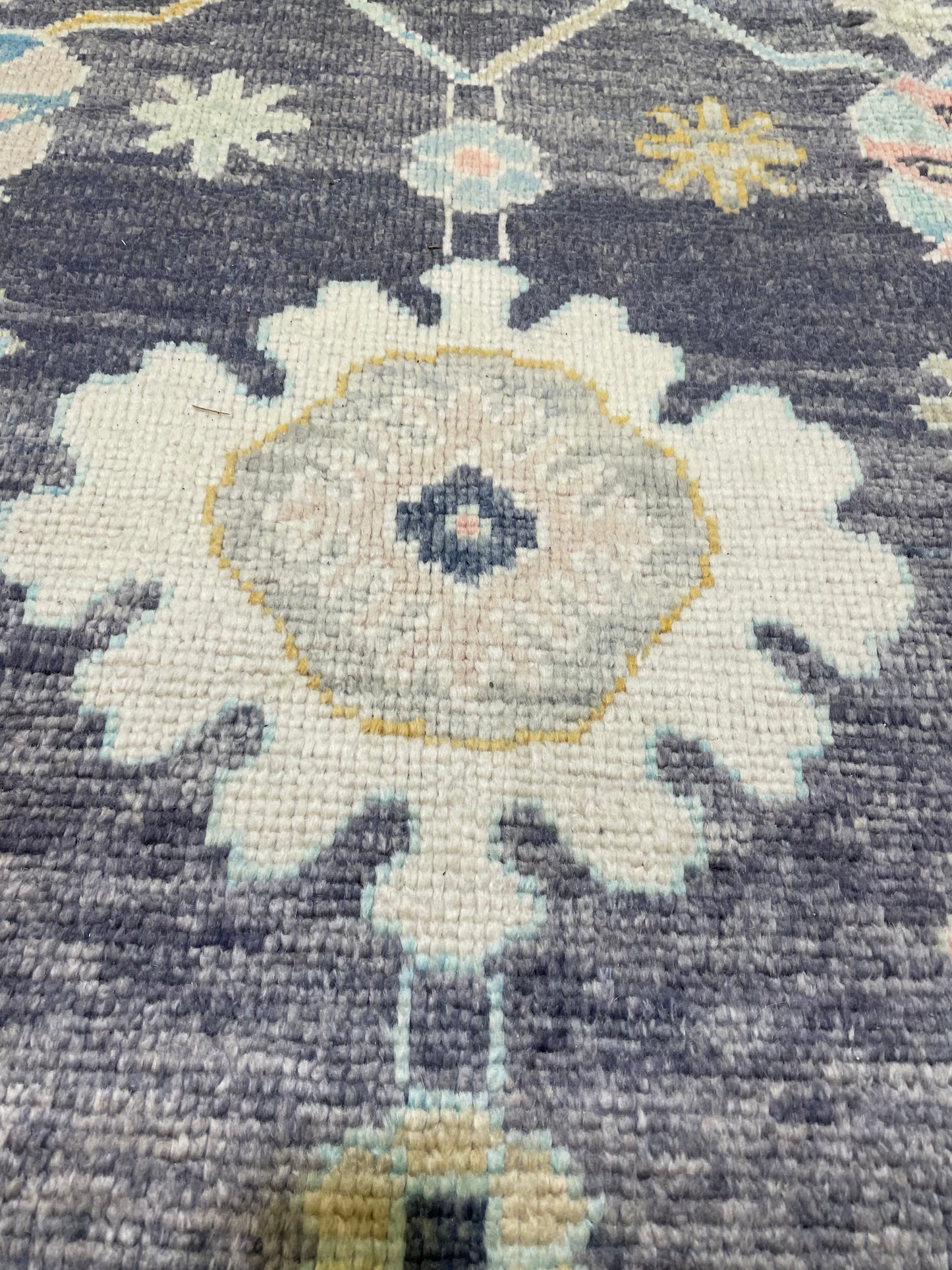 Hand-Knotted Wool Rug Turkish Oushak 9' x 12'6"