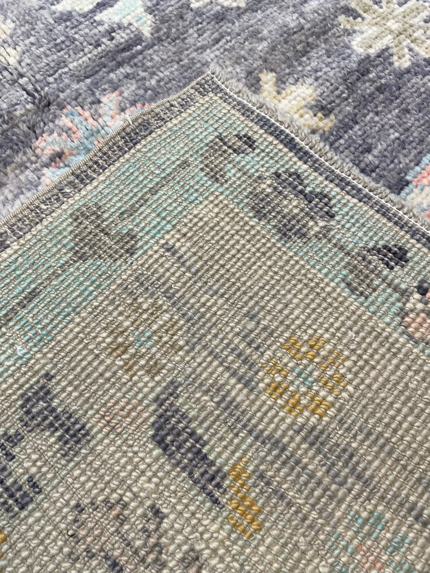 Hand-Knotted Wool Rug Turkish Oushak 9' x 12'6"