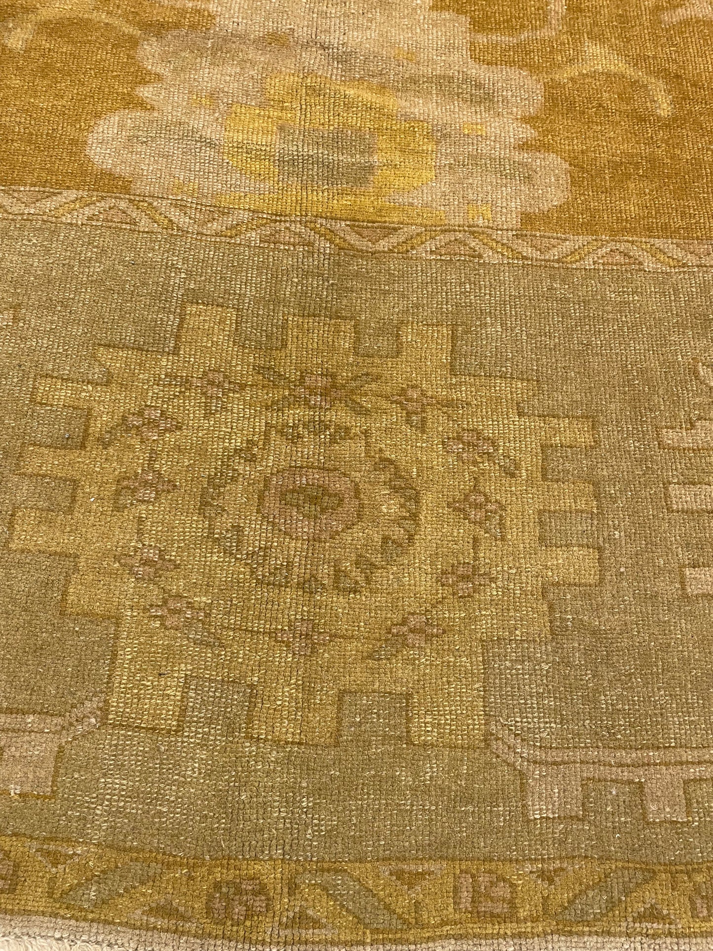 Hand-Knotted Wool Rug Turkish Oushak 11'5" x 13'10"