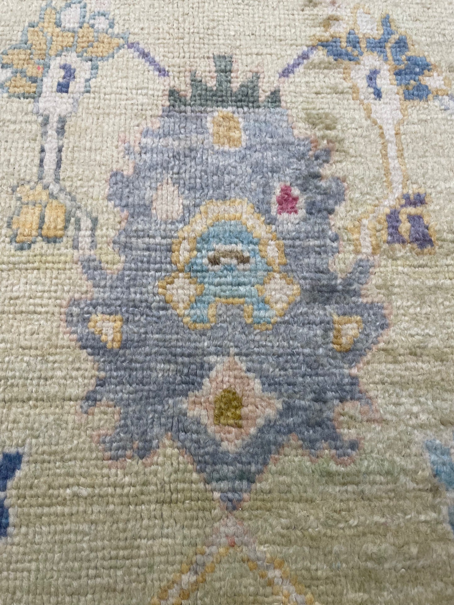 Hand-Knotted Wool Rug Turkish Oushak 12'4" x 16'1"