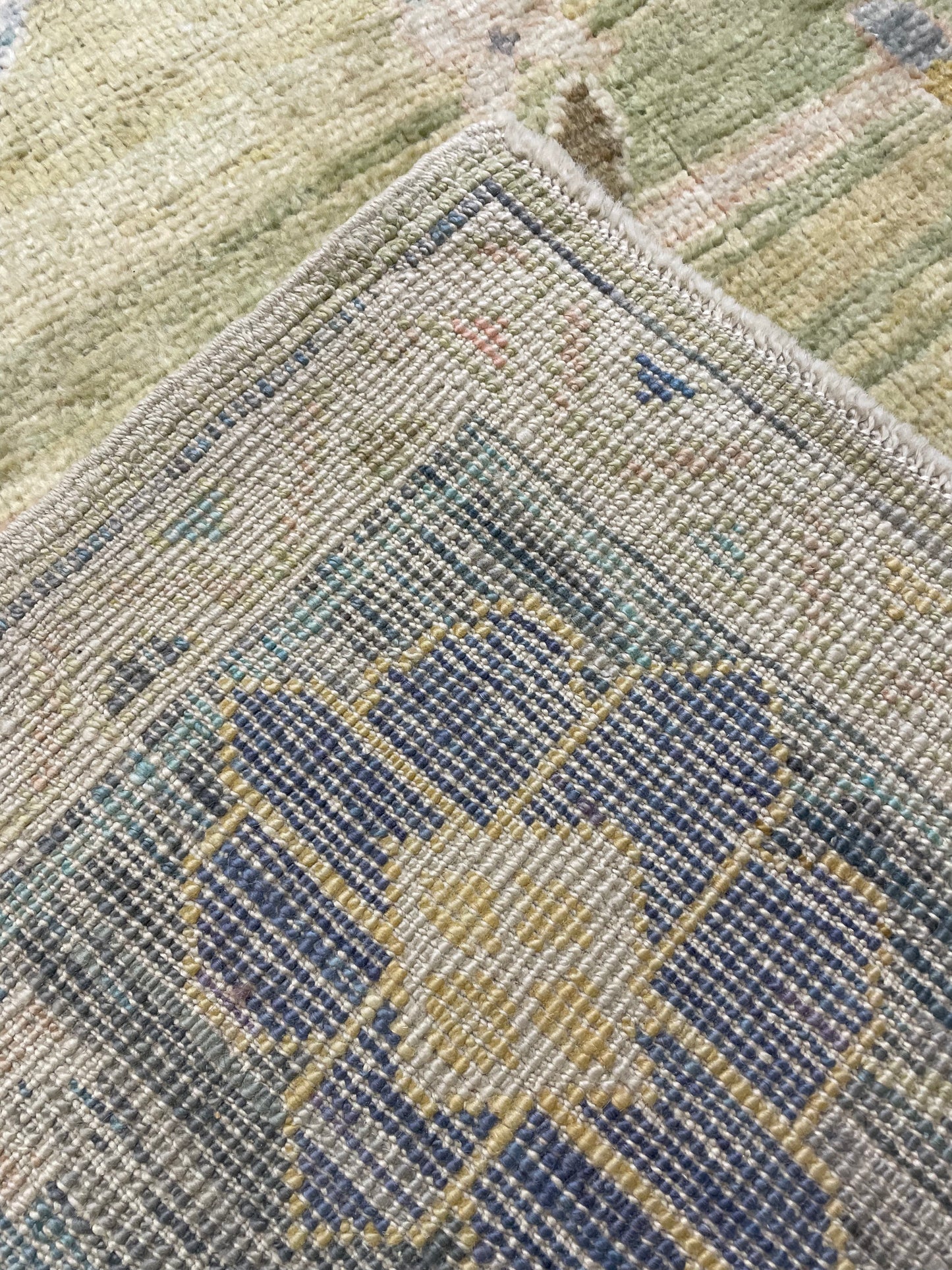 Hand-Knotted Wool Rug Turkish Oushak 12'4" x 16'1"