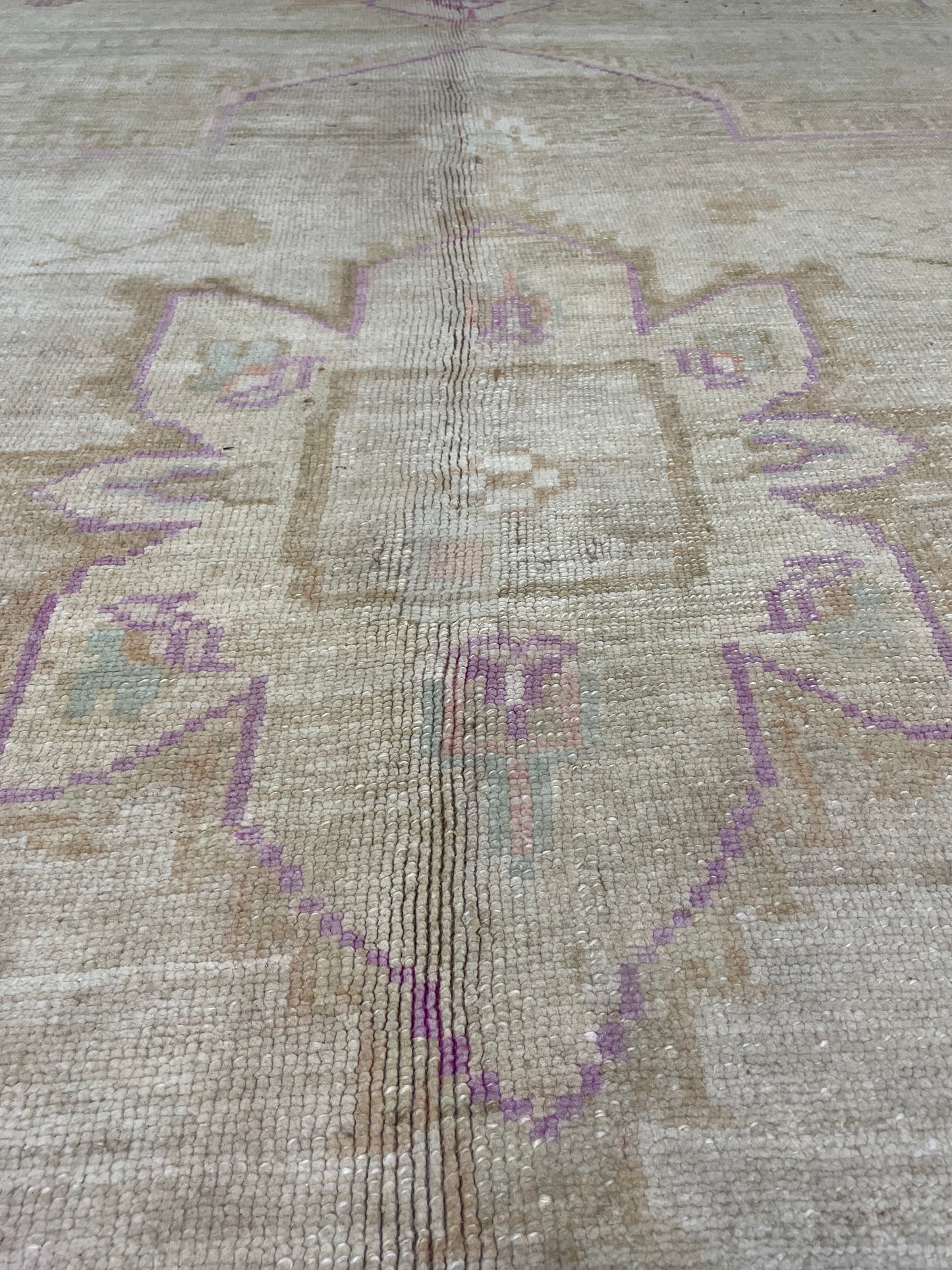 Antique Hand-Knotted Wool Rug Turkish Oushak 12' x 15'11"