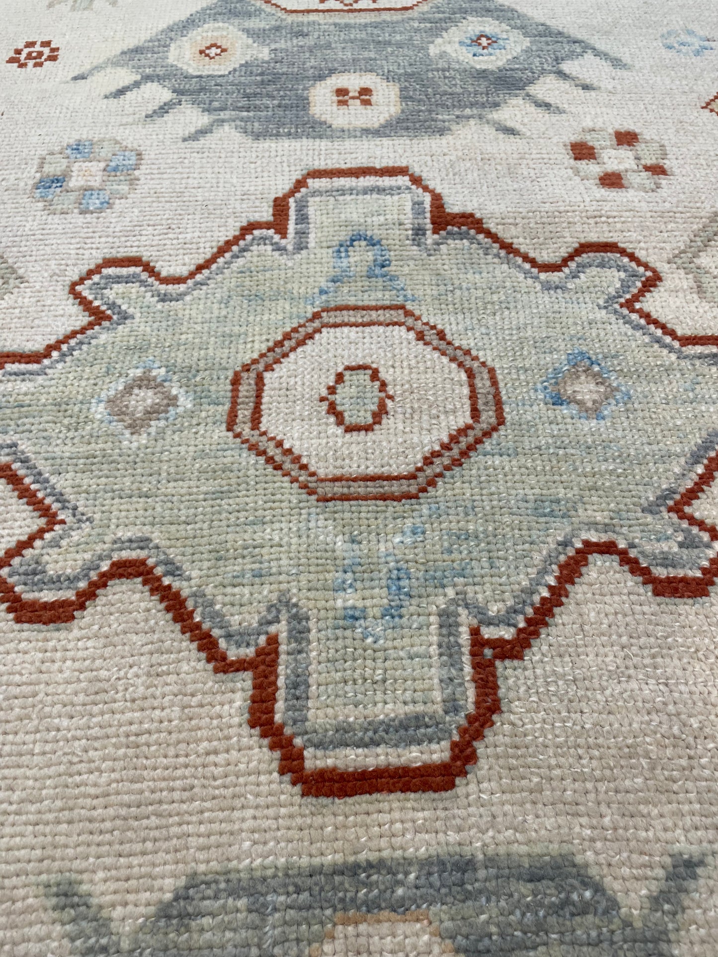 Hand-Knotted Wool Rug Turkish Oushak 10'1" x 13'6"