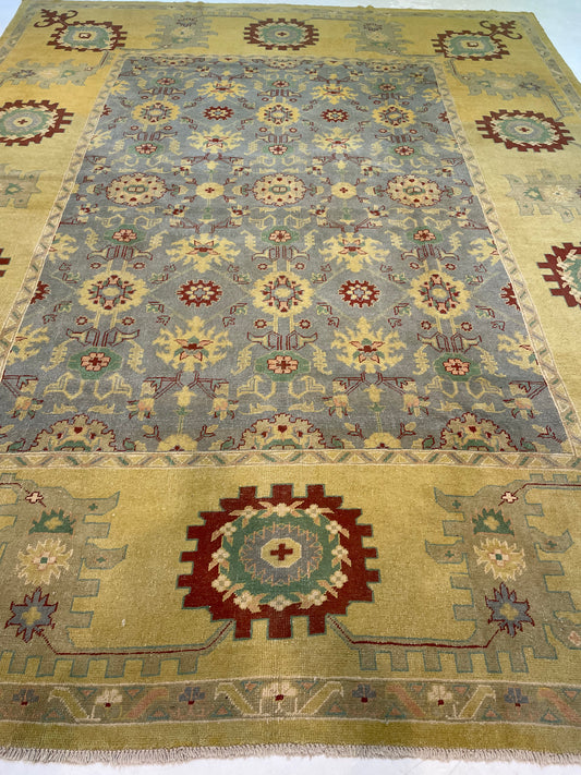 Hand-Knotted Wool Rug Turkish Oushak 10' x 13'1"