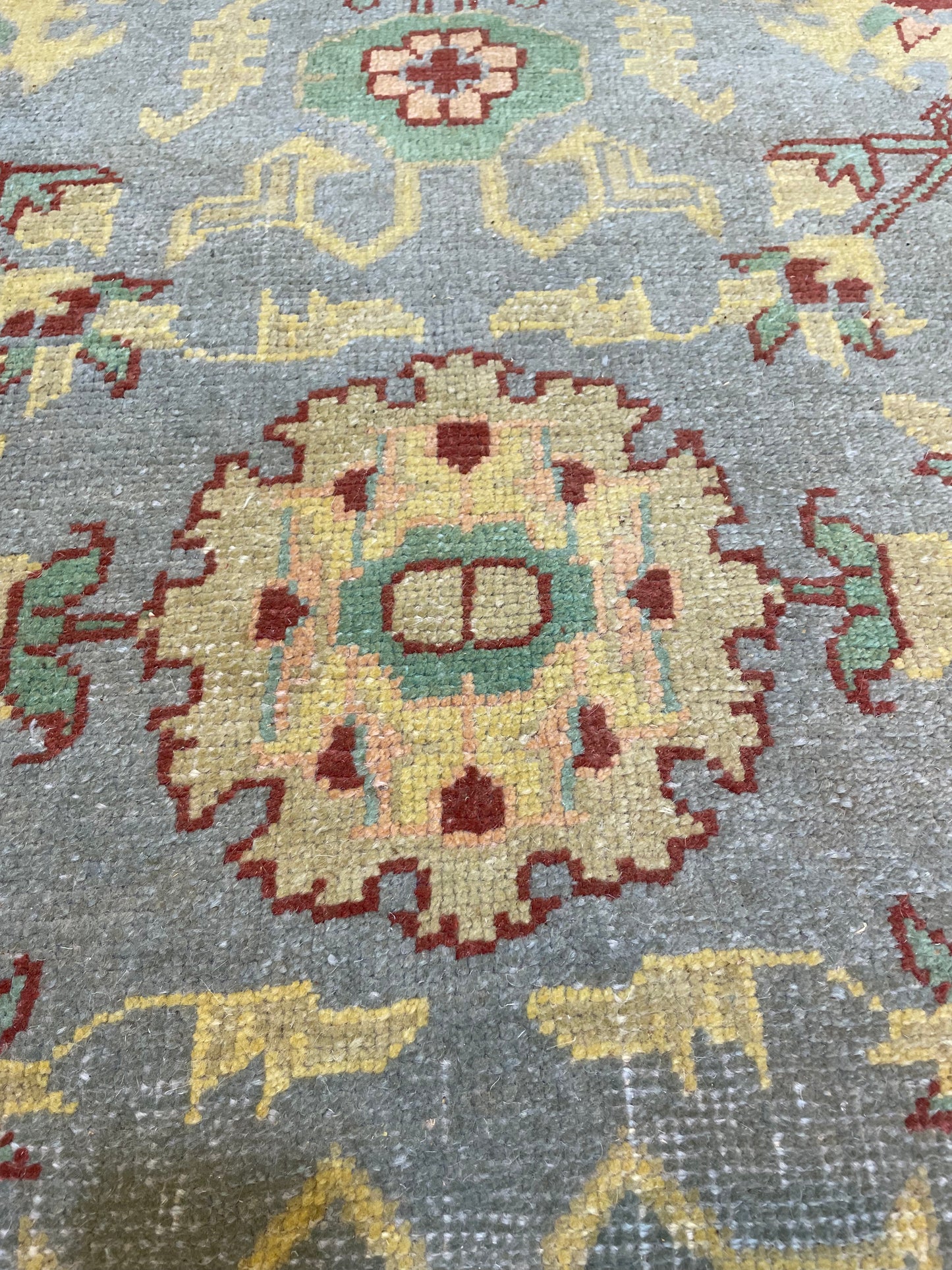Hand-Knotted Wool Rug Turkish Oushak 10' x 13'1"