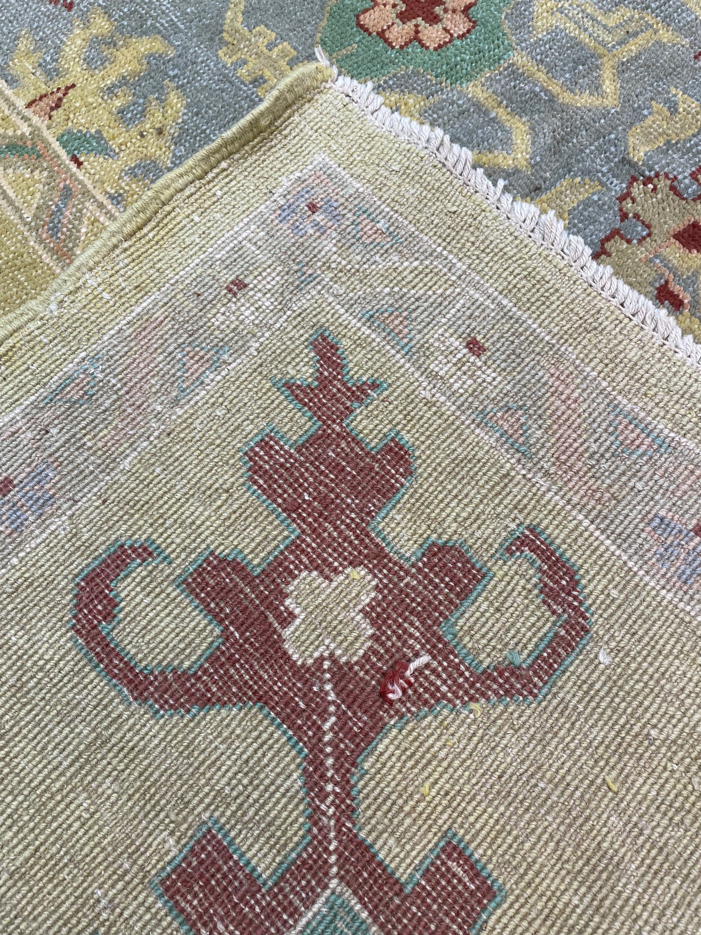 Hand-Knotted Wool Rug Turkish Oushak 10' x 13'1"