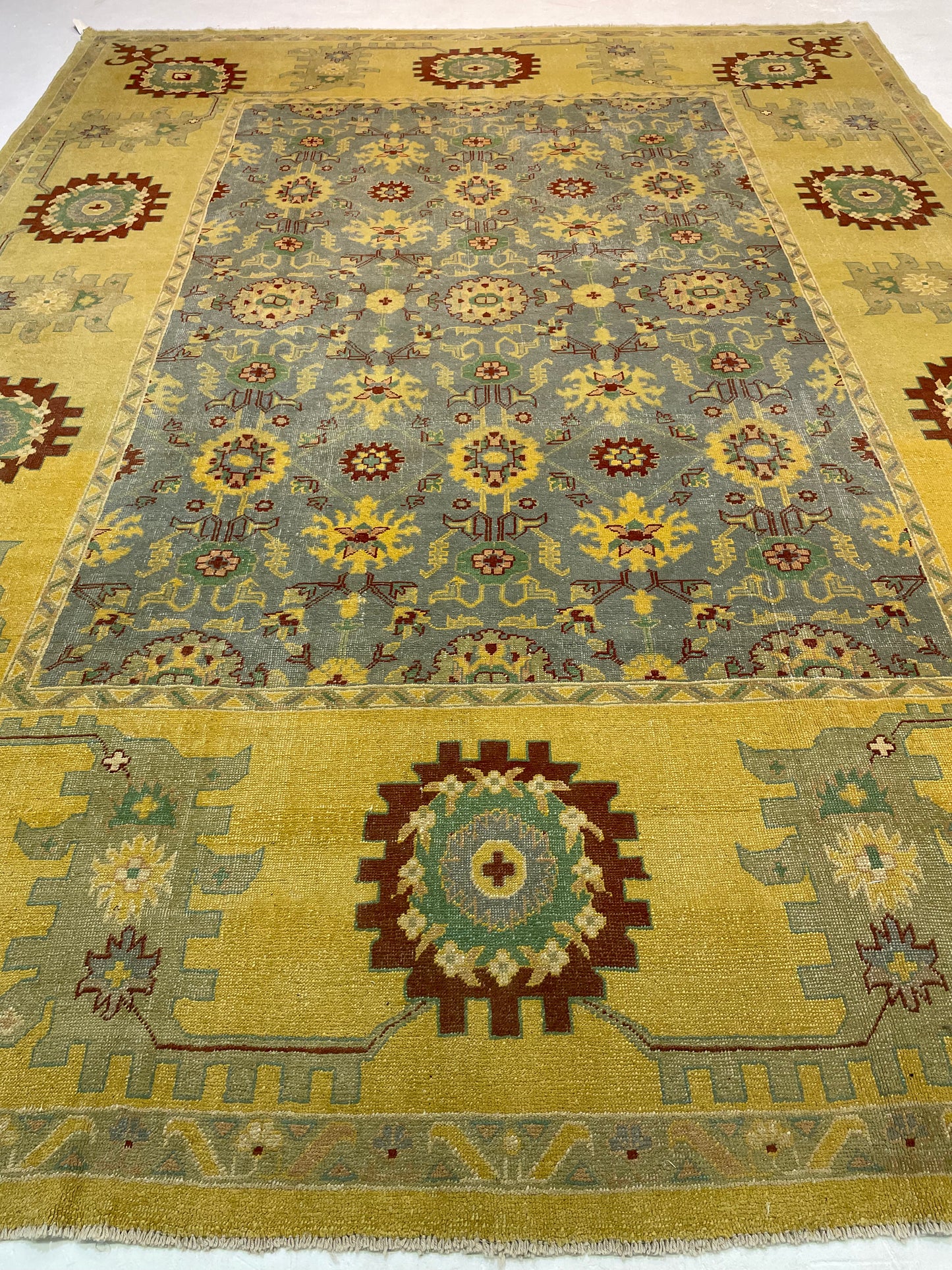 Hand-Knotted Wool Rug Turkish Oushak 10' x 13'1"