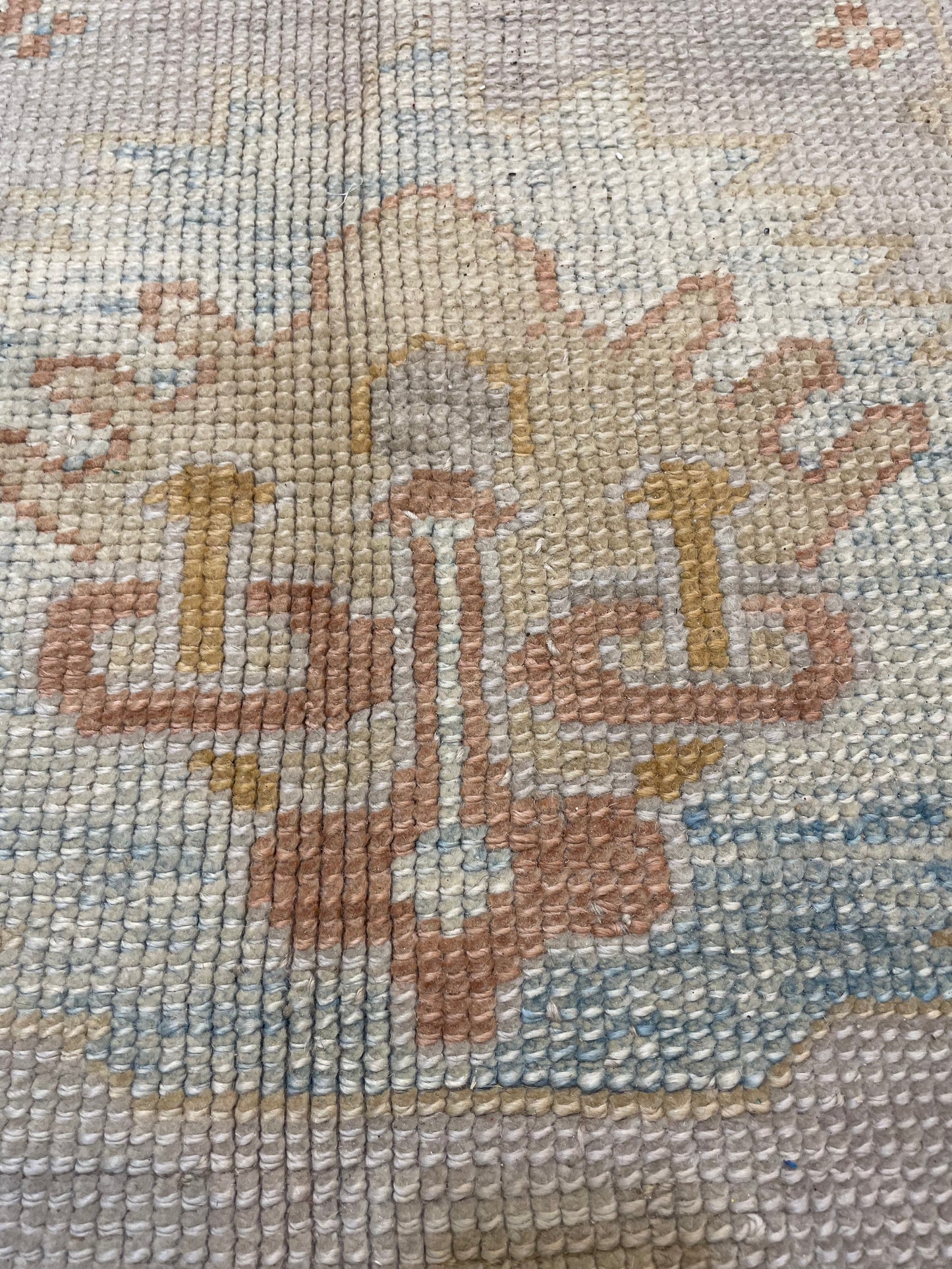 Hand-Knotted Wool Rug Turkish Oushak 12'5" x 15'7"