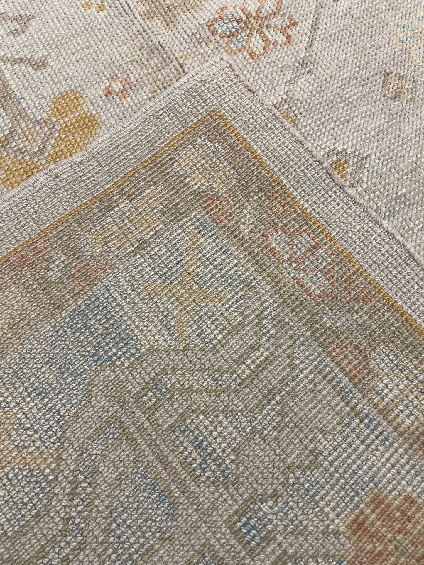 Hand-Knotted Wool Rug Turkish Oushak 12'5" x 15'7"