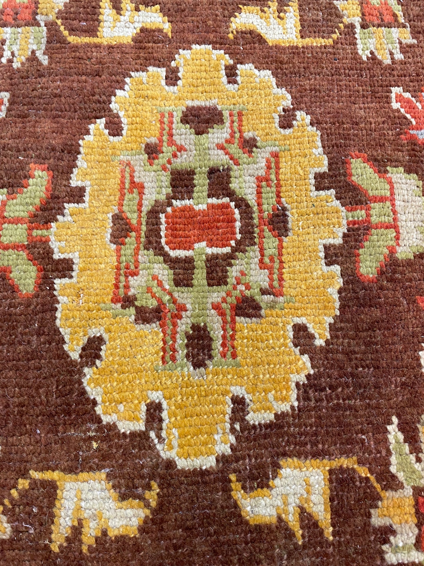 Hand-Knotted Wool Rug Turkish Oushak 10'11" x 14'