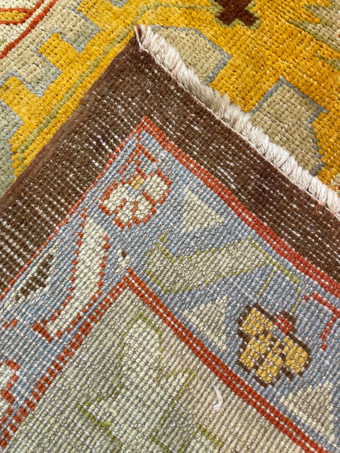 Hand-Knotted Wool Rug Turkish Oushak 10'11" x 14'