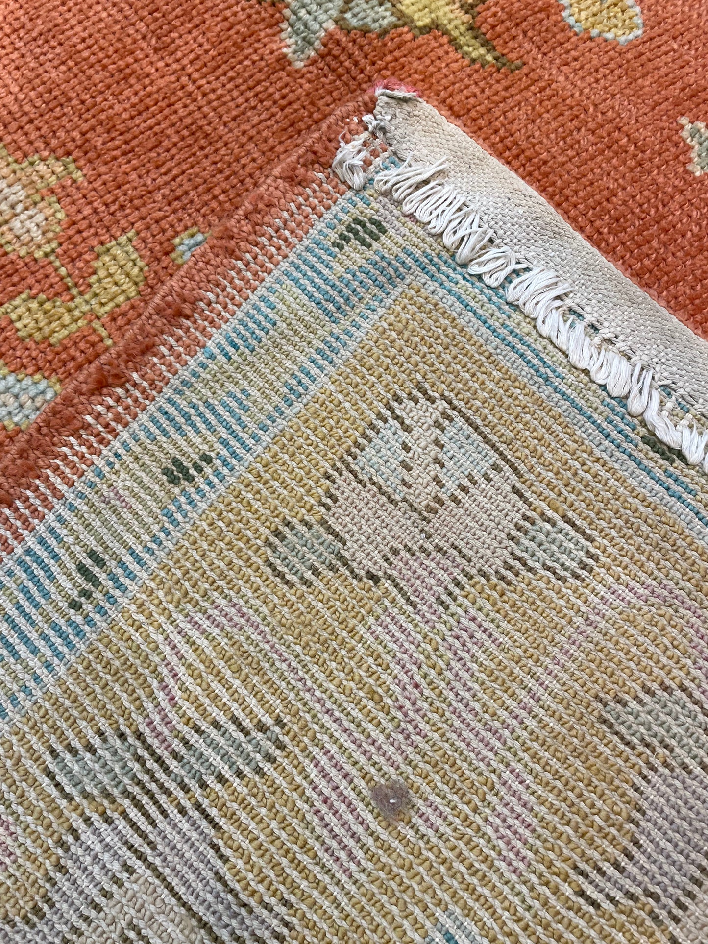 Antique Hand-Knotted Wool Rug Irish Donegal 10'7" x 17'