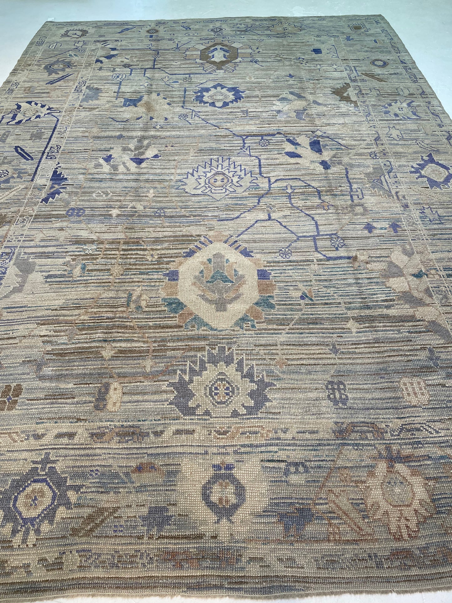 Hand-Knotted Wool Rug Turkish Oushak 10'1" x 14'6"