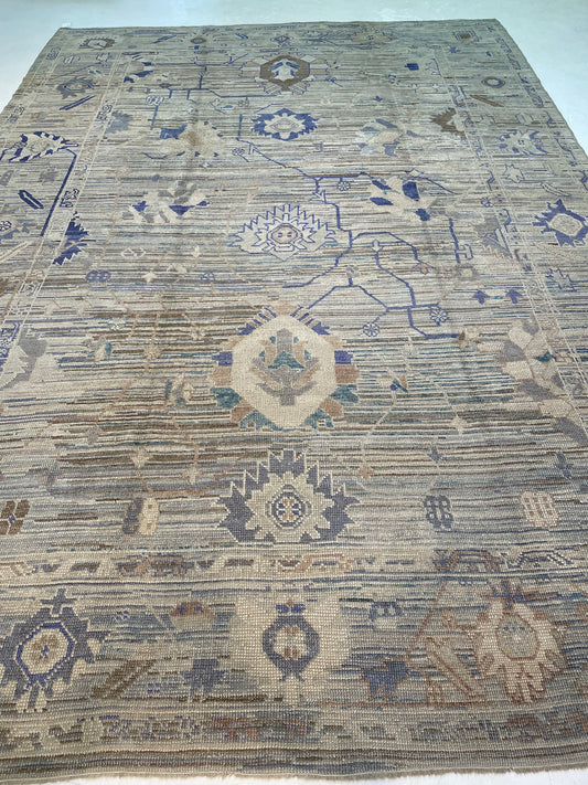 Hand-Knotted Wool Rug Turkish Oushak 10'1" x 14'6"